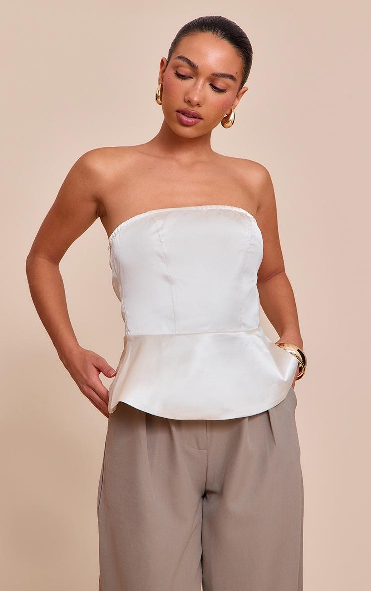 Pearl Satin Peplum Corset Product Image