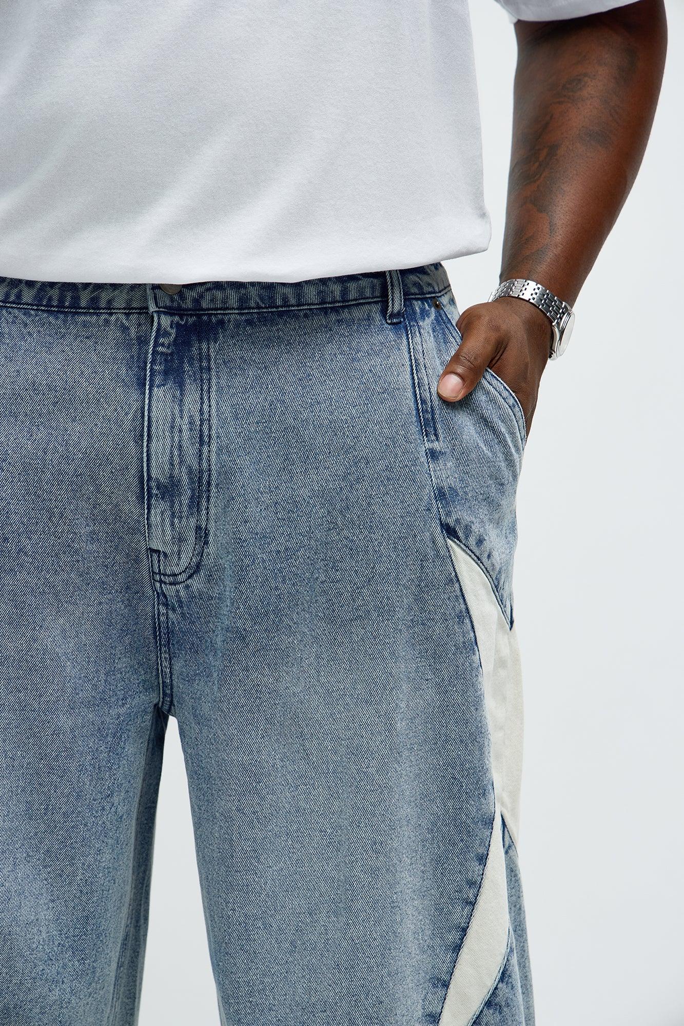 Baggy Side Star Denim Short - Medium Blue Wash Product Image