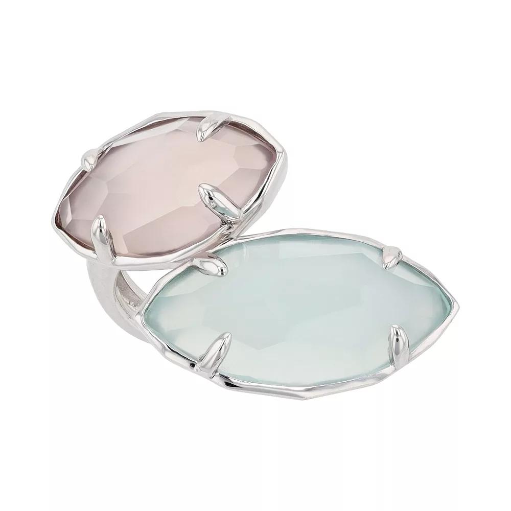 SIRI USA by TJM Sterling Silver Blue Chalcedony & Lavender Chalcedony 2-Stone Ring, Women's, Size: 6 Product Image