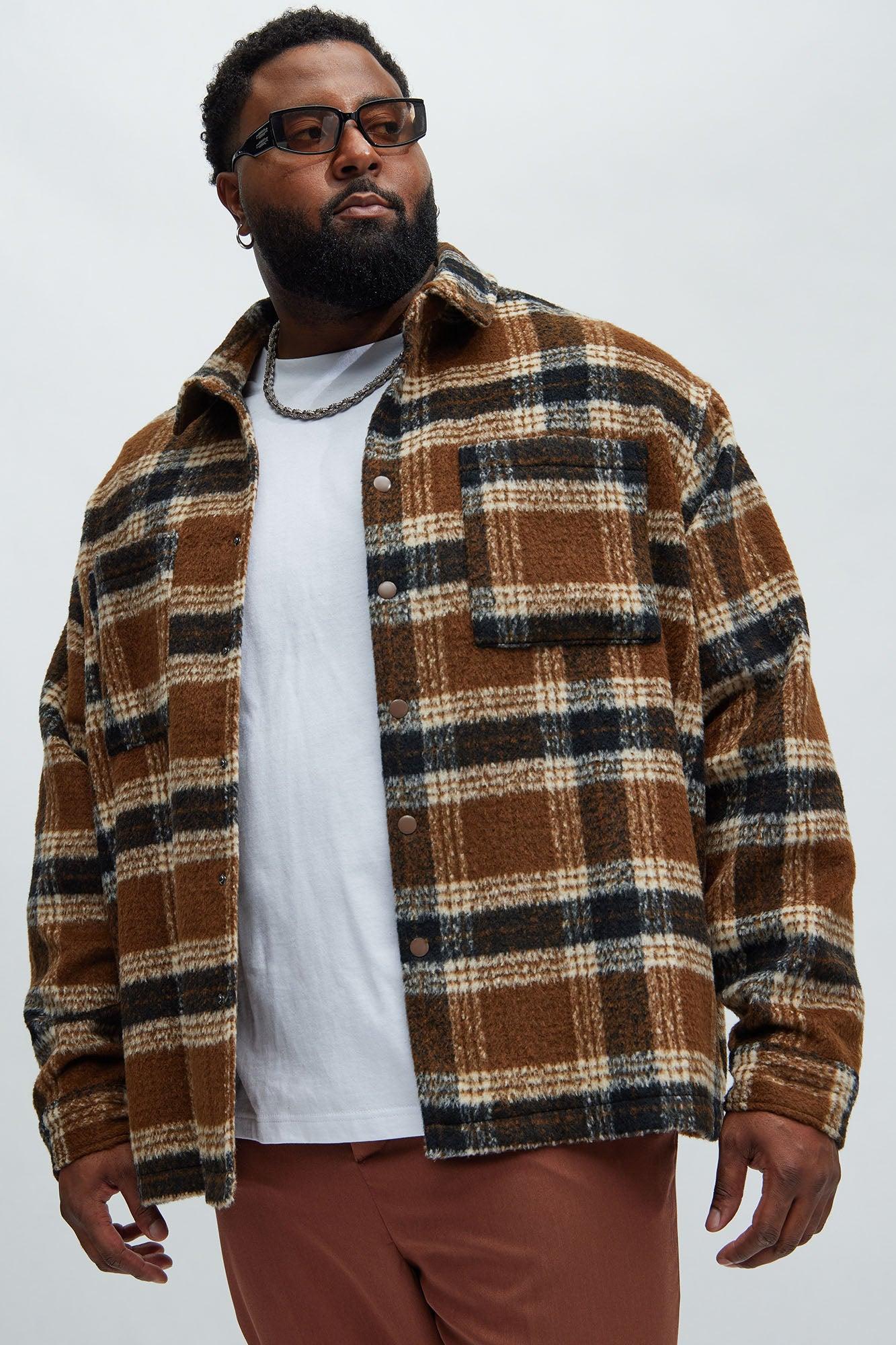 Zion Mohair Oversized Shirt - Brown/combo Product Image