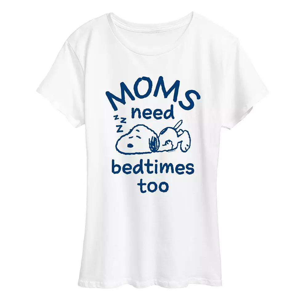 Women's Peanuts Snoopy Moms Need Bedtimes Too Graphic Tee,  Product Image