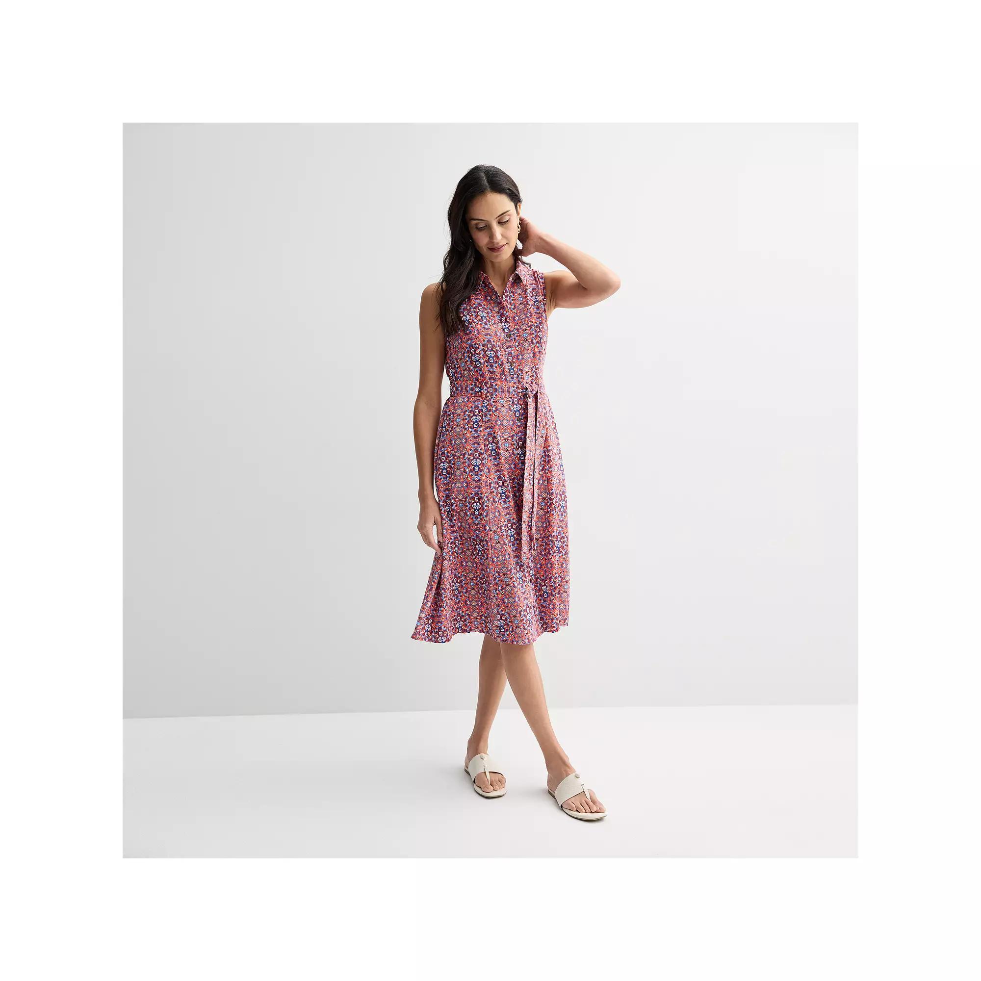 Women's Croft & Barrow® Y-Neck Shirtdress,  Product Image