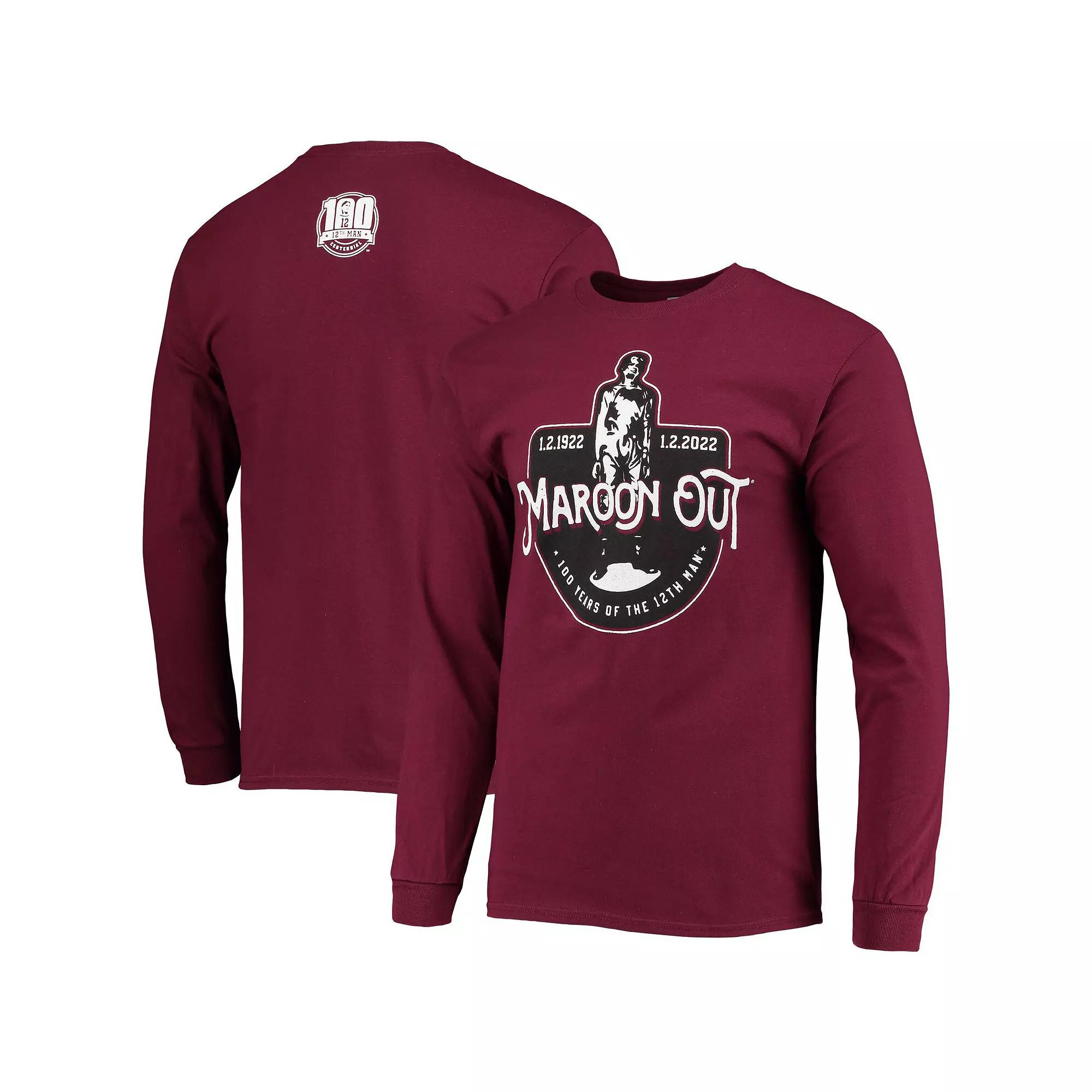 Men's Texas A&M Aggies 2022 Maroon Out 100 Years of the 12th Man Long Sleeve T-Shirt, Size: Large, Red Product Image