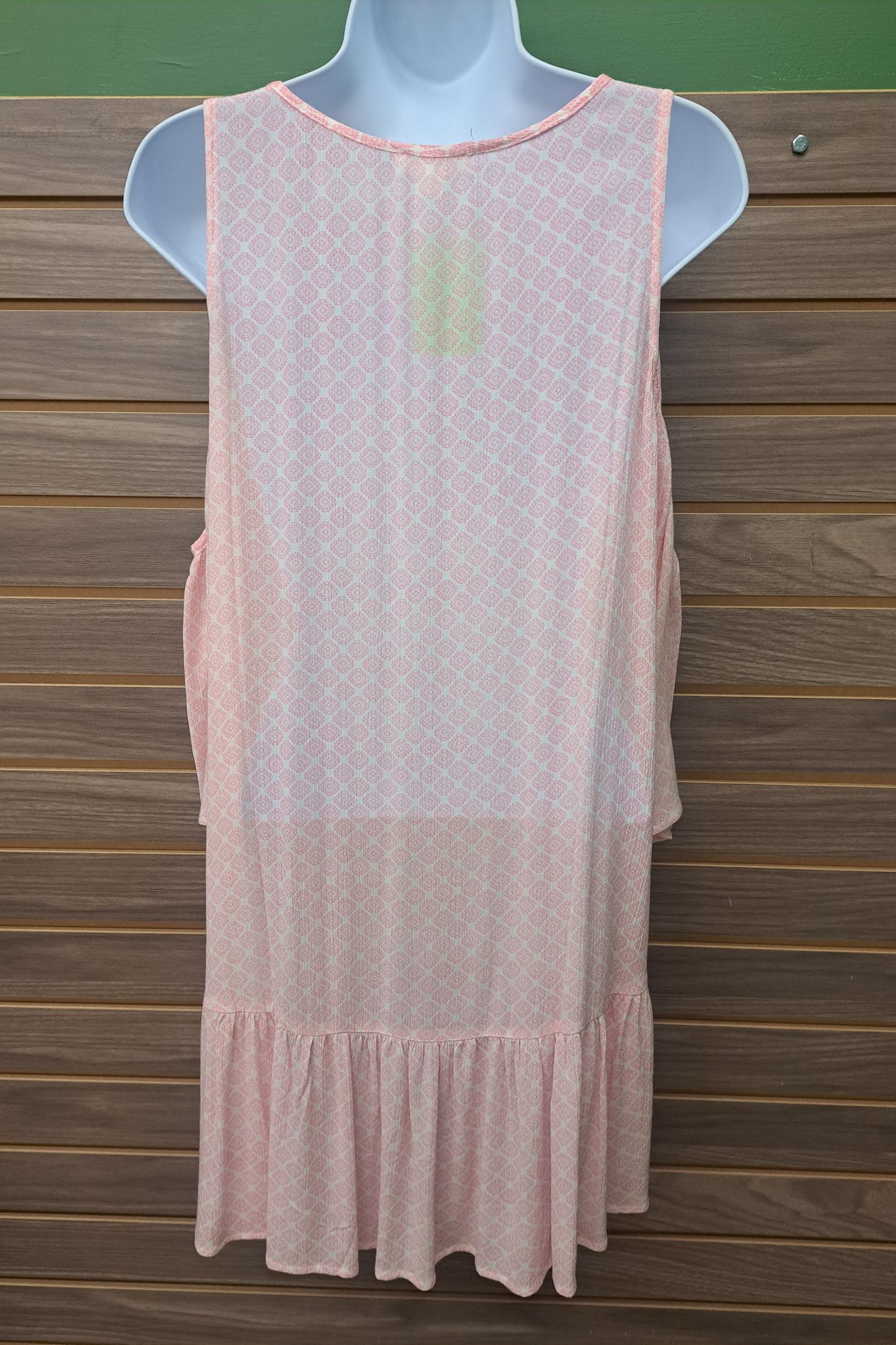 Cold shoulder Pink embroideRed tunic Product Image