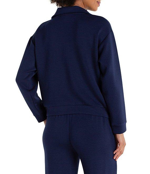 Liverpool Los Angeles Coordinating Cloud Knit Mock Neck Half Zipper Long Sleeve Top Product Image