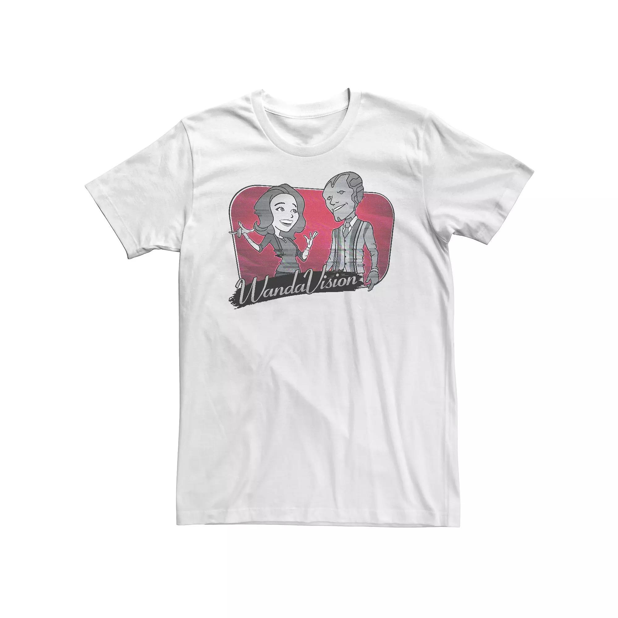 Big & Tall Marvel WandaVision '50s Style Wanda & Vision Cartoon Tee, Men's,  Product Image