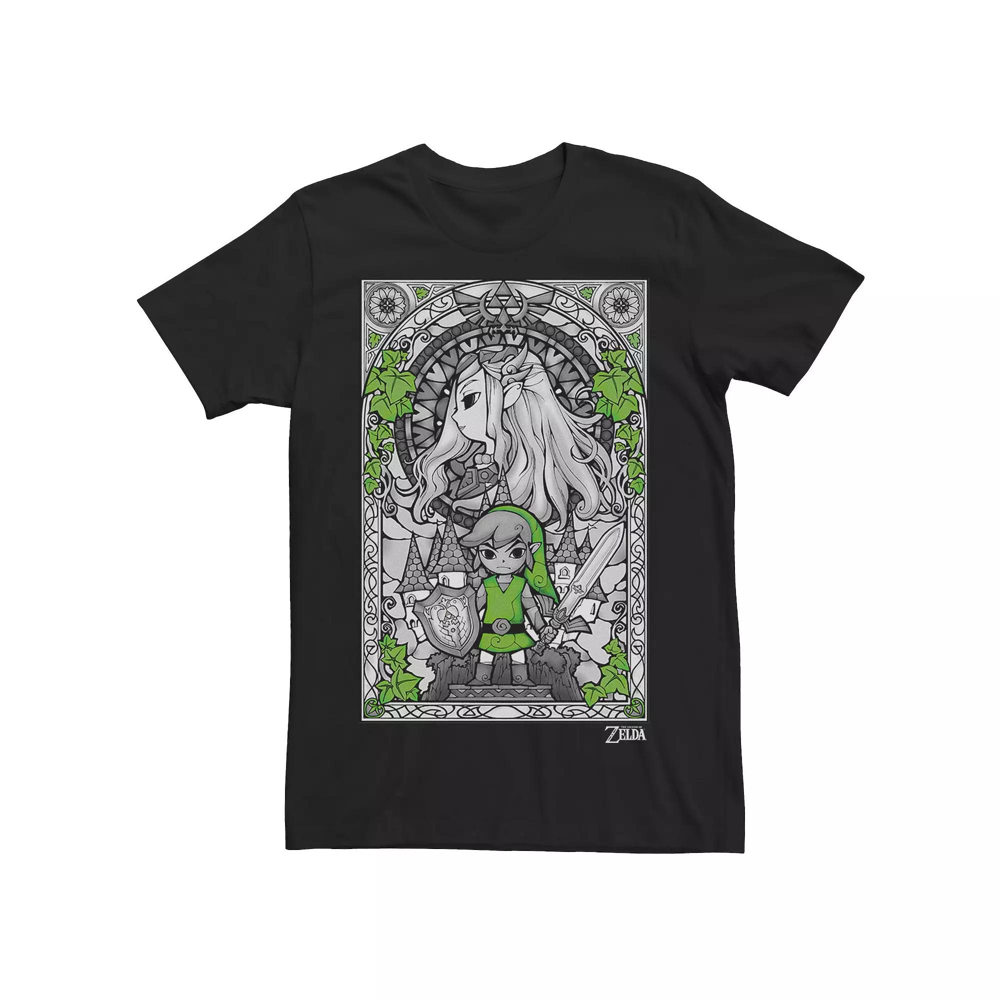 Men's Nintendo Zelda Link Nouveau Stained Glass Tee,  Product Image