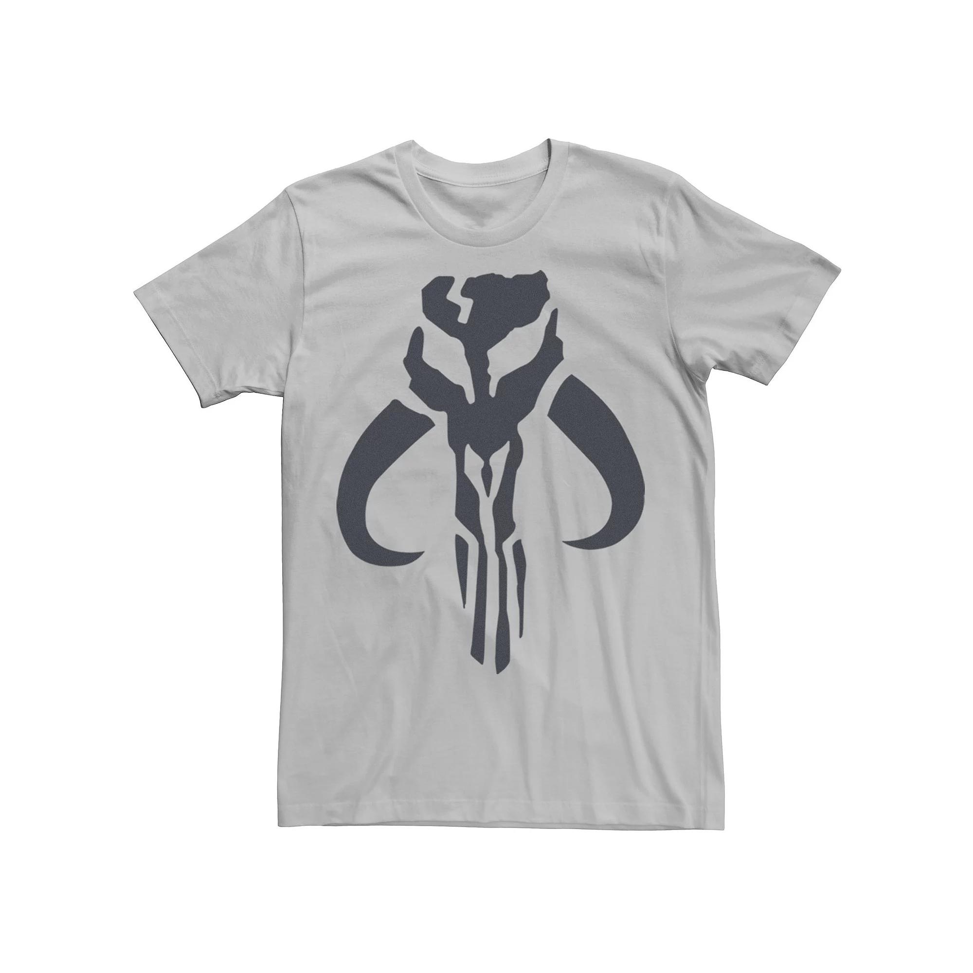 Men's Star Wars The Mandalorian Mythosaur Skull Logo Tee, Size: XL, Silver Product Image