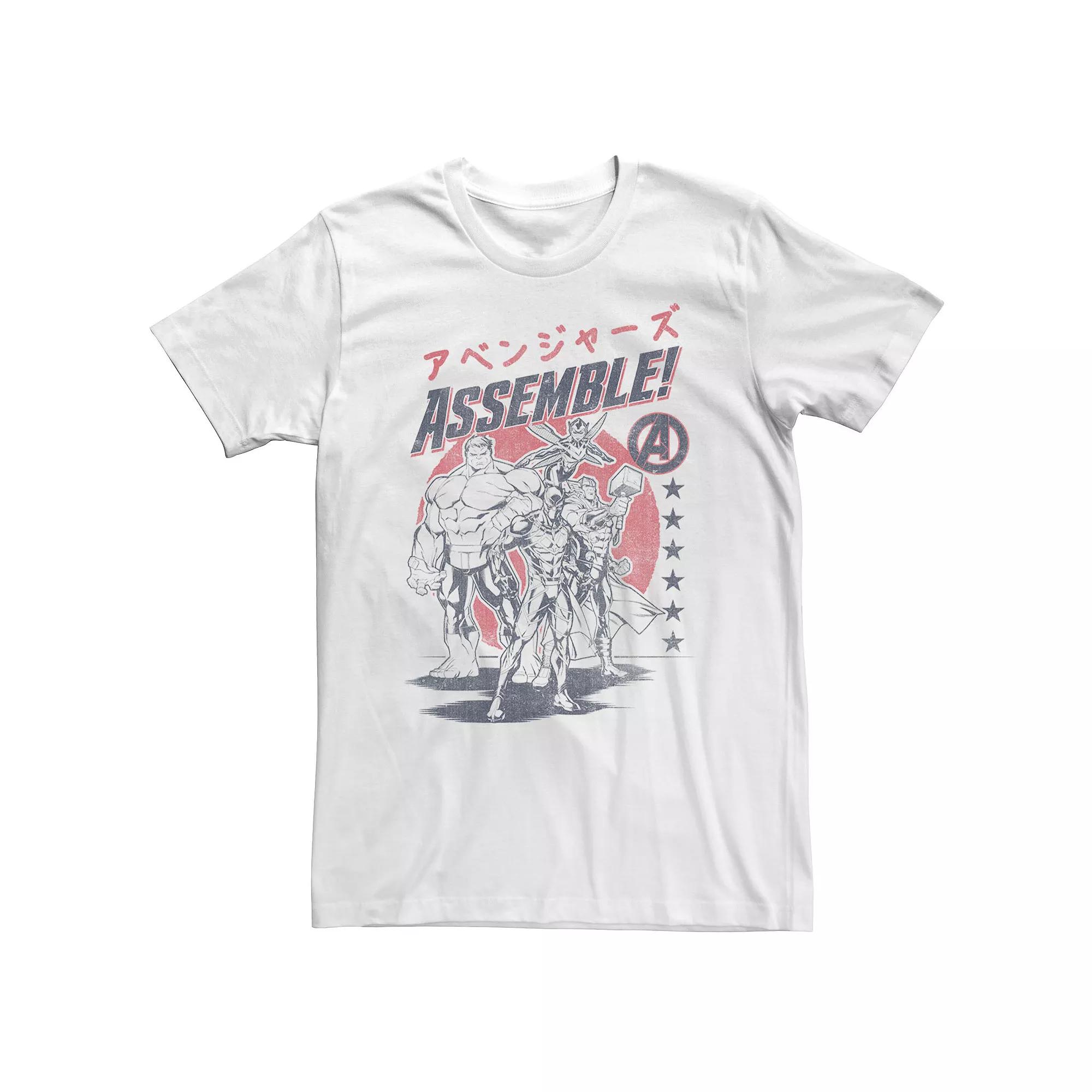 Big & Tall Marvel Avengers Assemble Kanji Group Shot Tee, Men's,  Product Image
