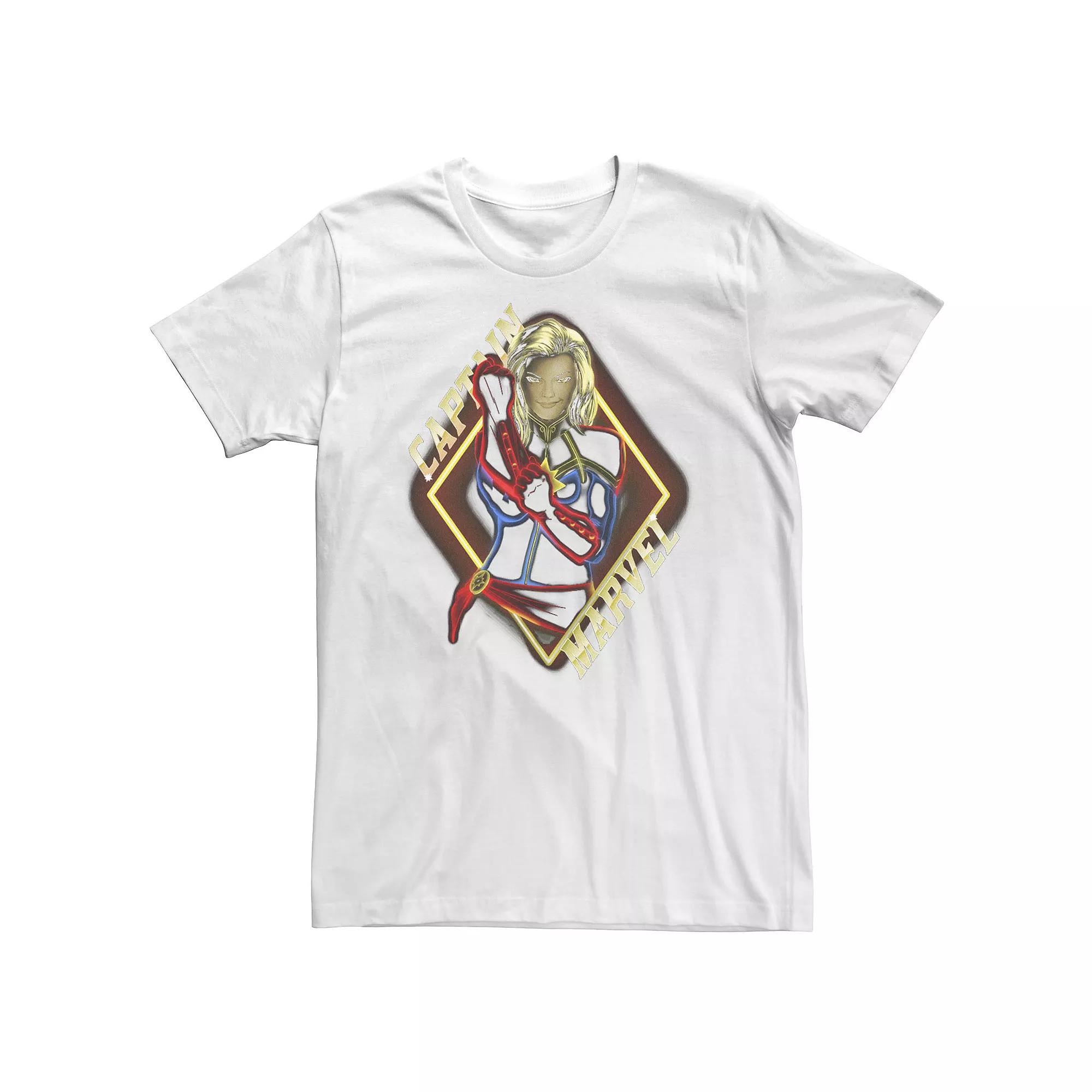 Big & Tall Marvel Captain Marvel Bold Neon Geometric Portrait Tee, Men's,  Product Image