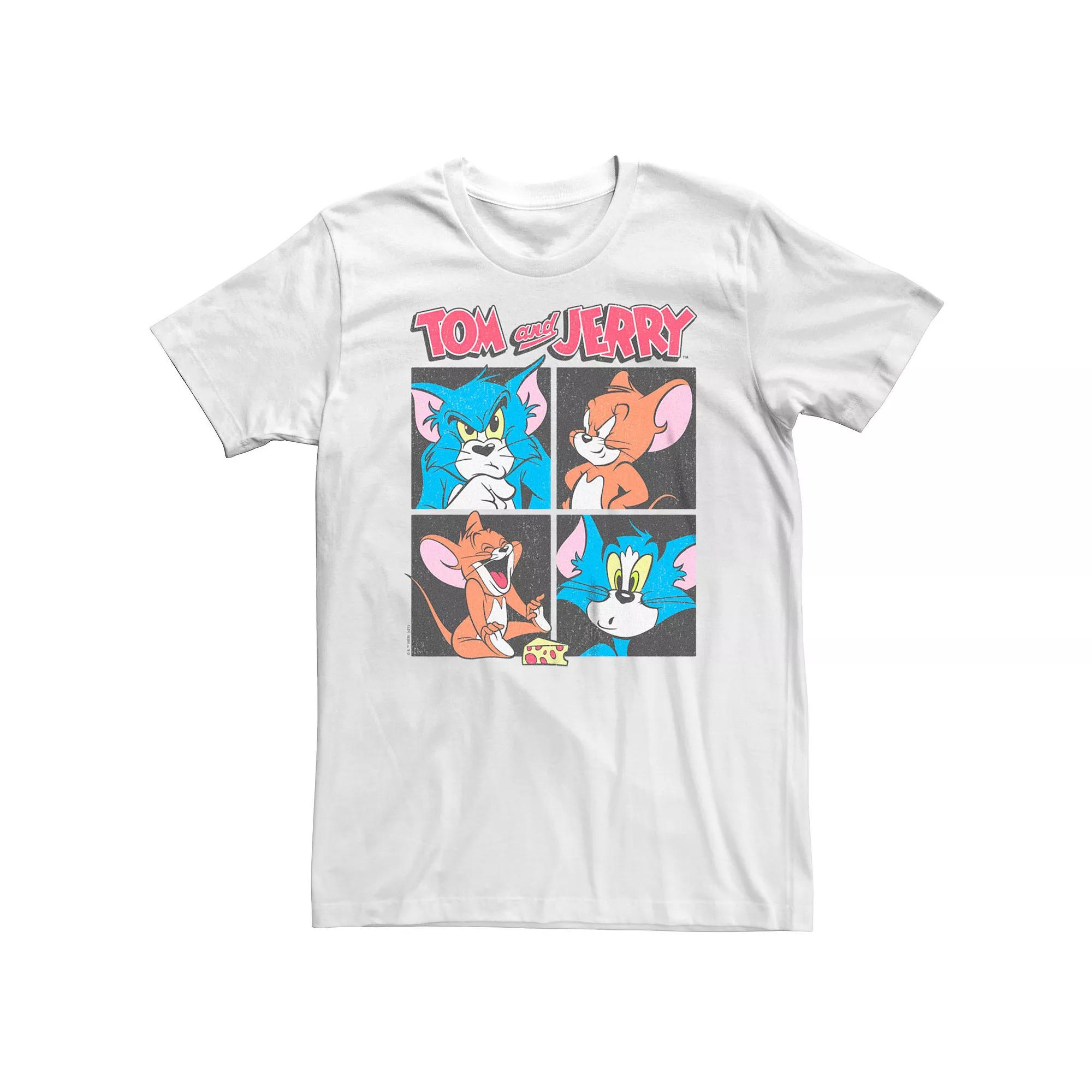 Big & Tall Tom And Jerry Cat Mouse Boxes Logo Tee, Men's,  Product Image