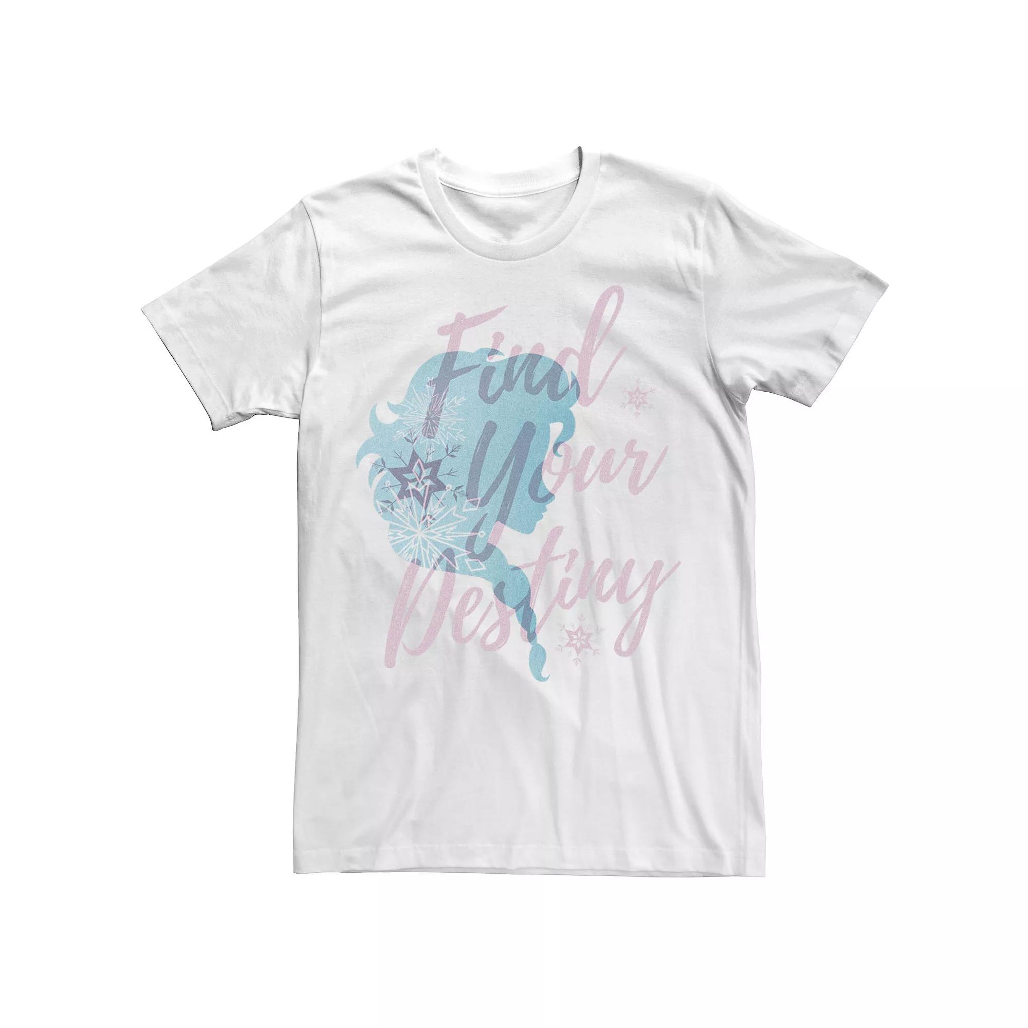 Disney's Frozen Elsa Men's "Find Your Destiny" Tee, Size: XL, White Product Image