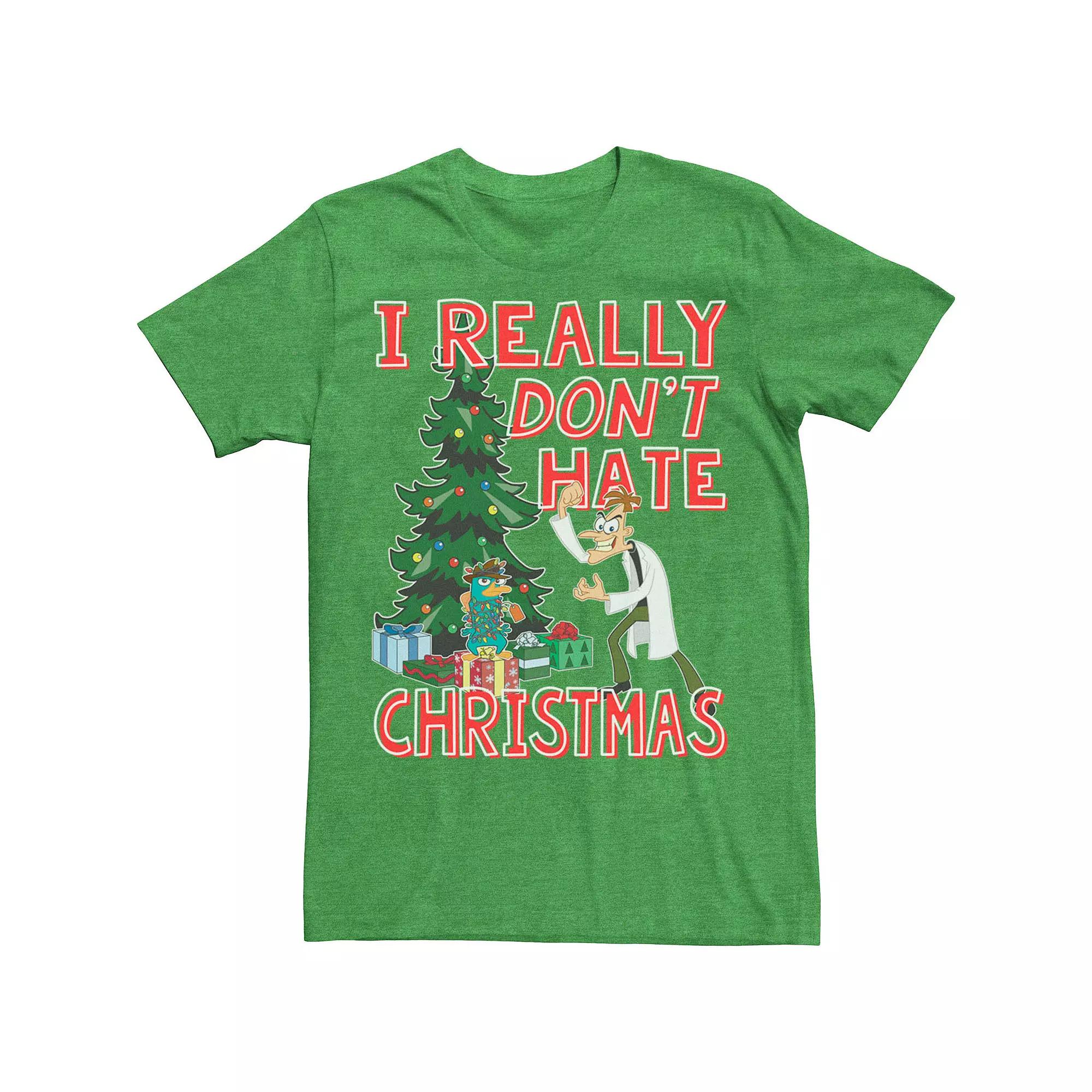 Disney's Phineas And Ferb DOOF Christmas Quote Men's Tee,  Product Image