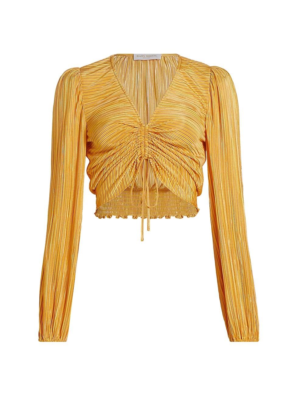 Womens Yolande Pleated Crop Top Product Image