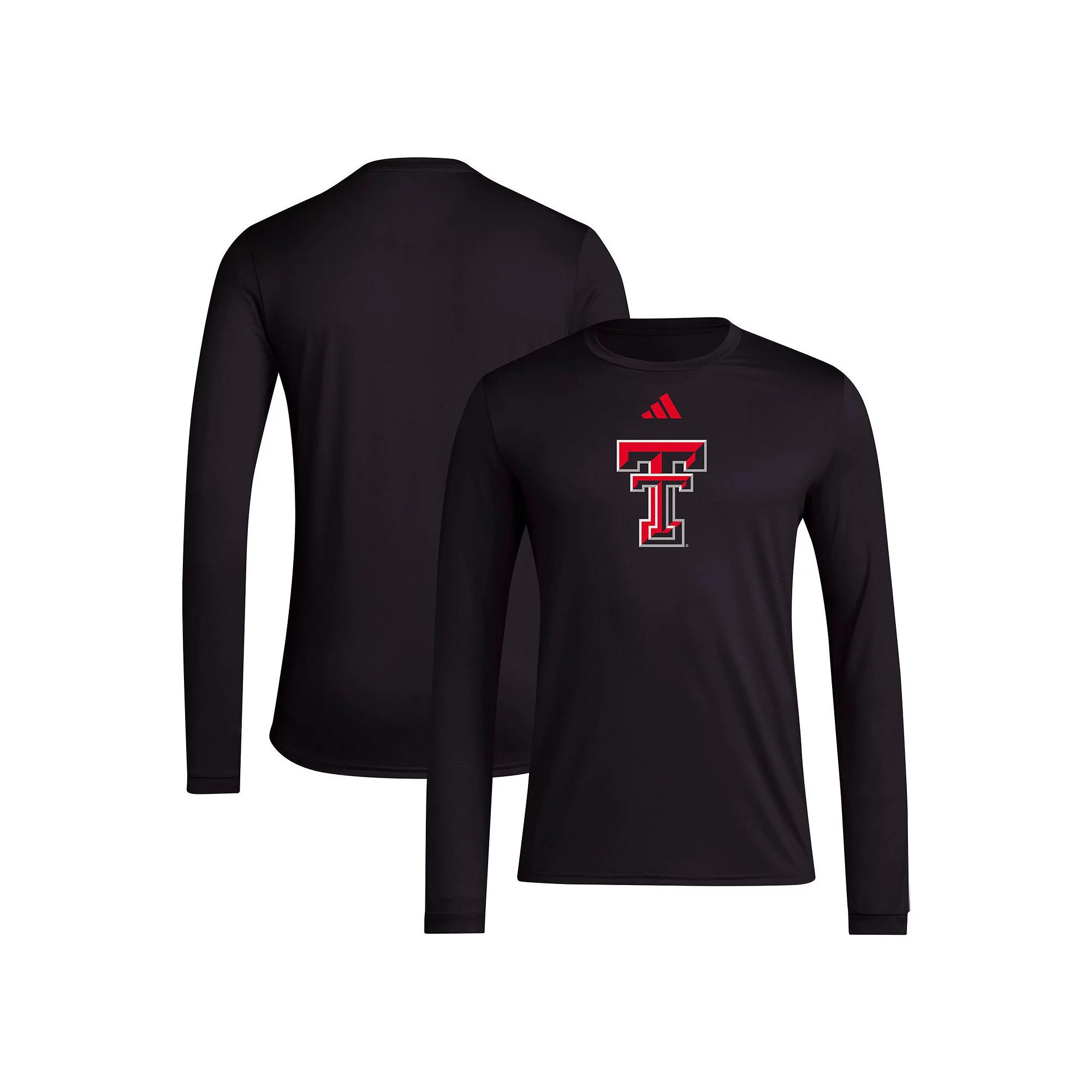 Men's adidas Black Texas Tech Red Raiders Primary Locker Logo AEROREADY Long Sleeve T-Shirt, Size: 2XL Product Image