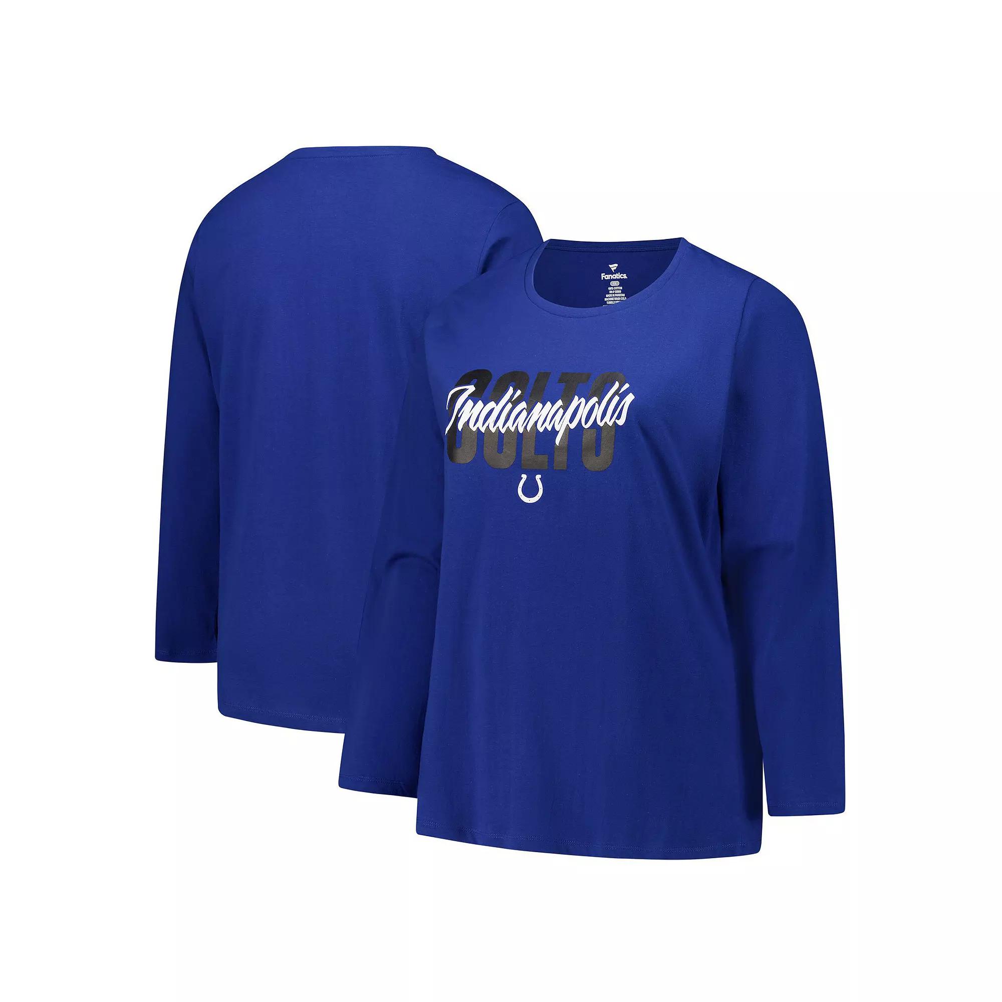 Women's Fanatics Royal Indianapolis Colts Long Sleeve Scoop Neck T-Shirt,  Product Image
