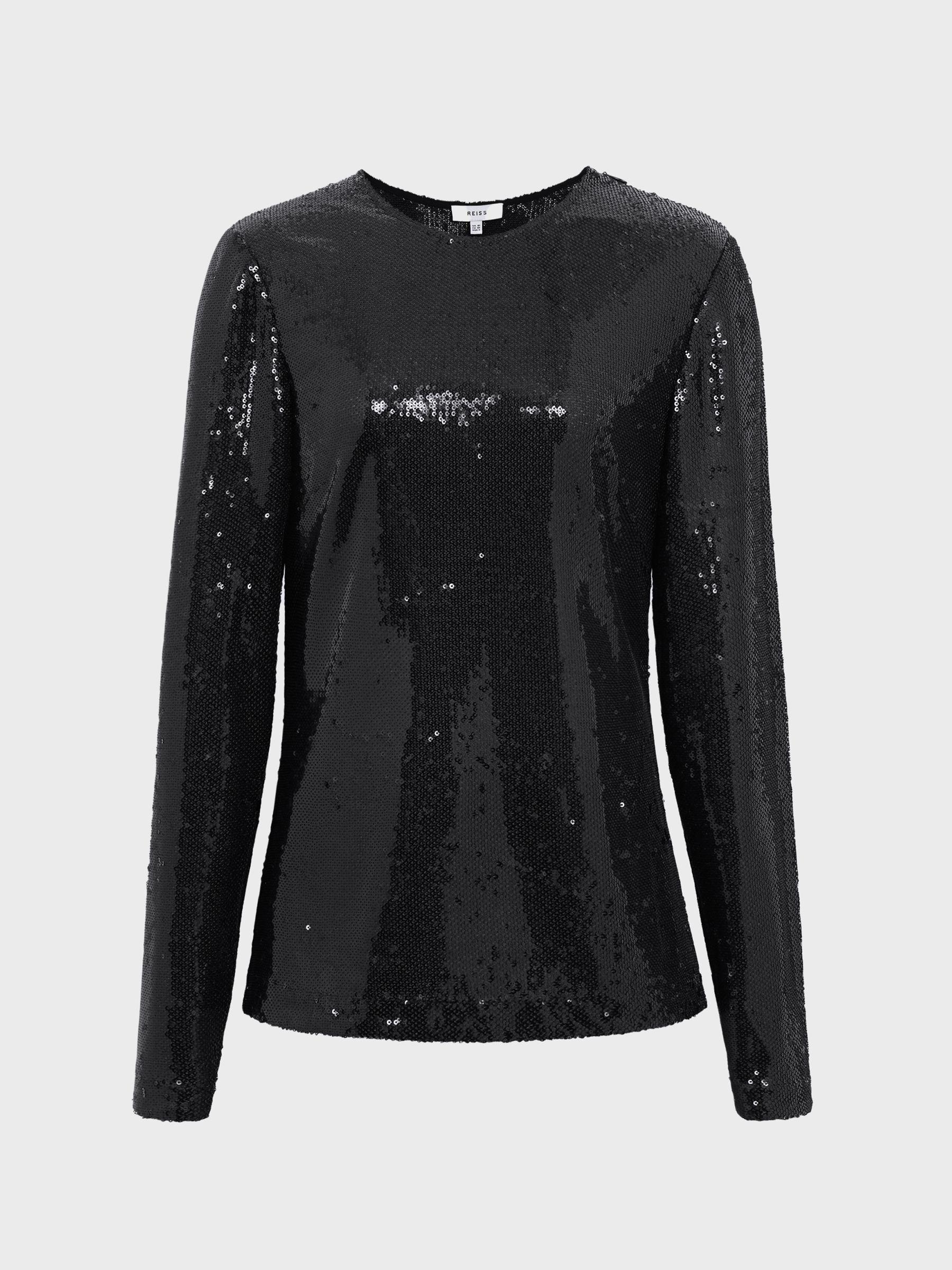 Sequin Top in Black Product Image