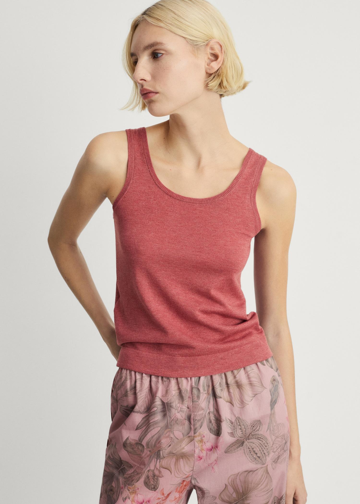 Rib-knit tank top - Women | MANGO USA Product Image