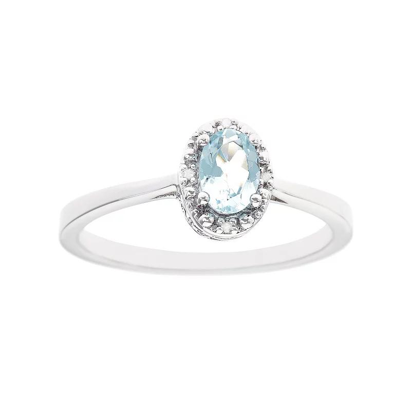 Celebration Gems Sterling Silver Oval Genuine Citrine Diamond Accent Frame Ring, Women's,  Product Image