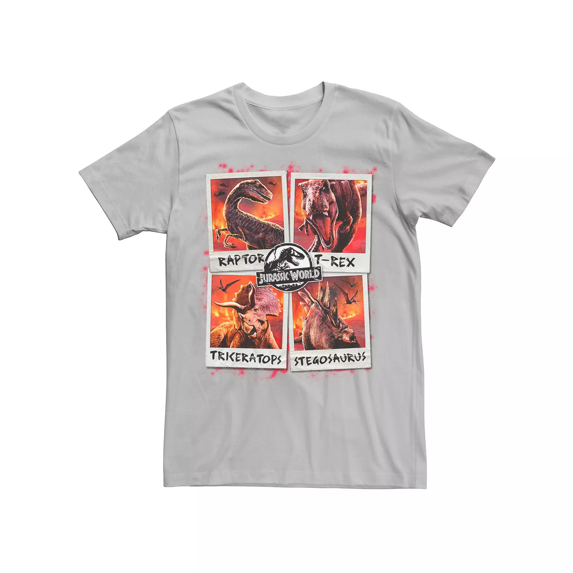 Men's Jurassic World Two Dino Vacation Polaroids Tee,  Product Image