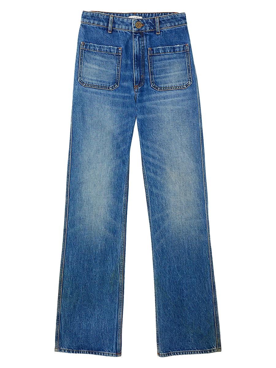 Womens Straight Faded Jeans Product Image