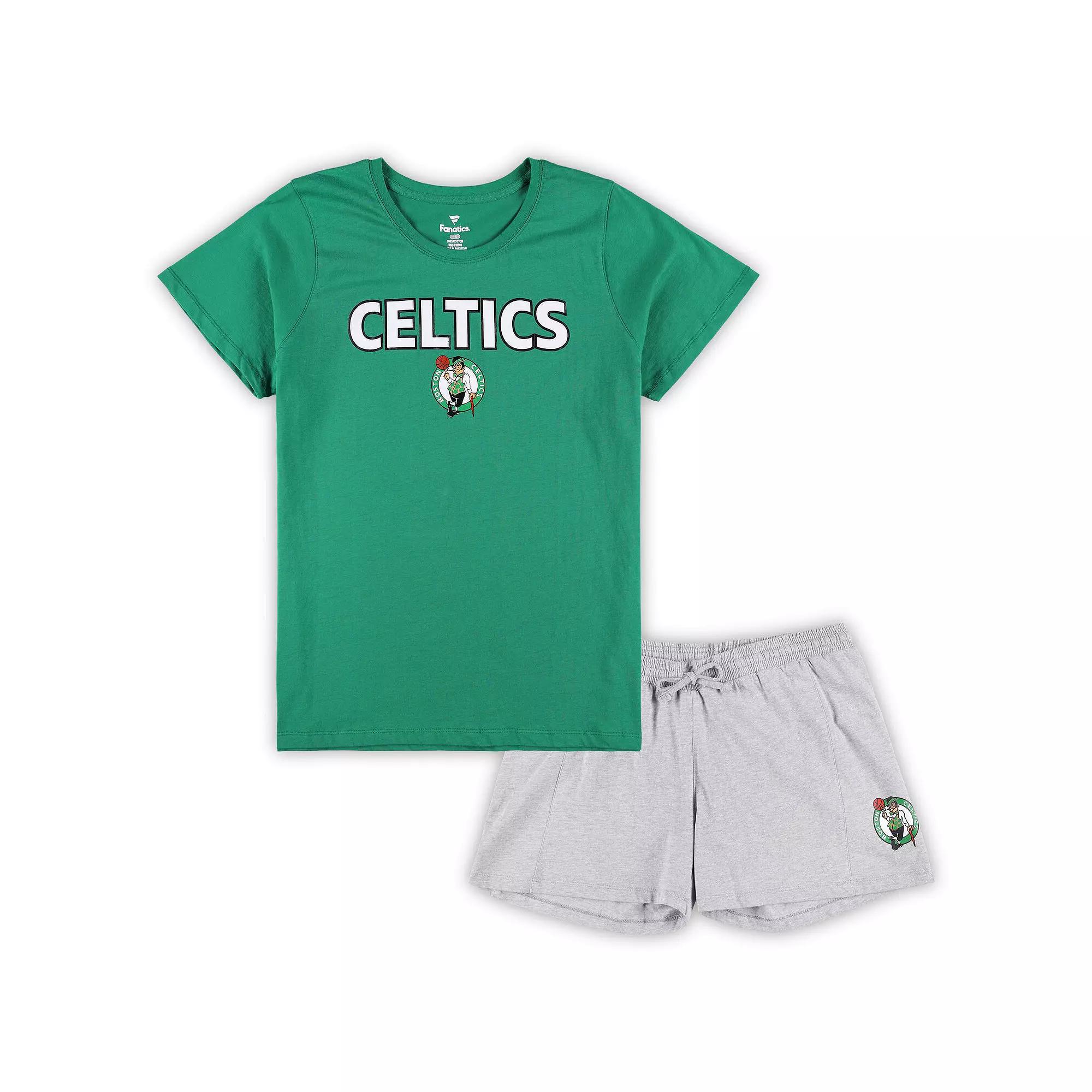 Women's Fanatics Branded Kelly Green/Heather Gray Boston Celtics Plus  Product Image