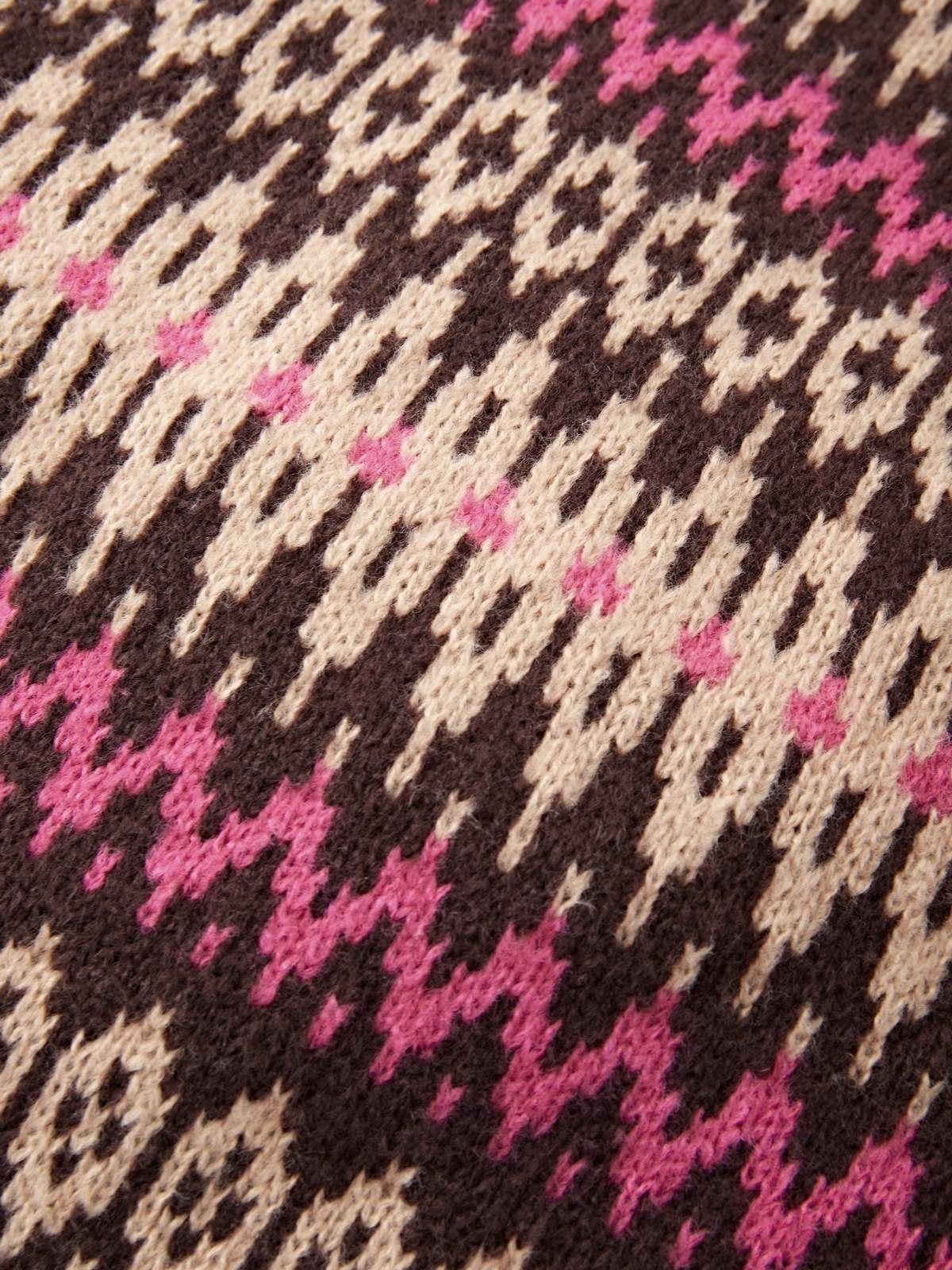 Button Front Jacquard Knitted Sweater Product Image