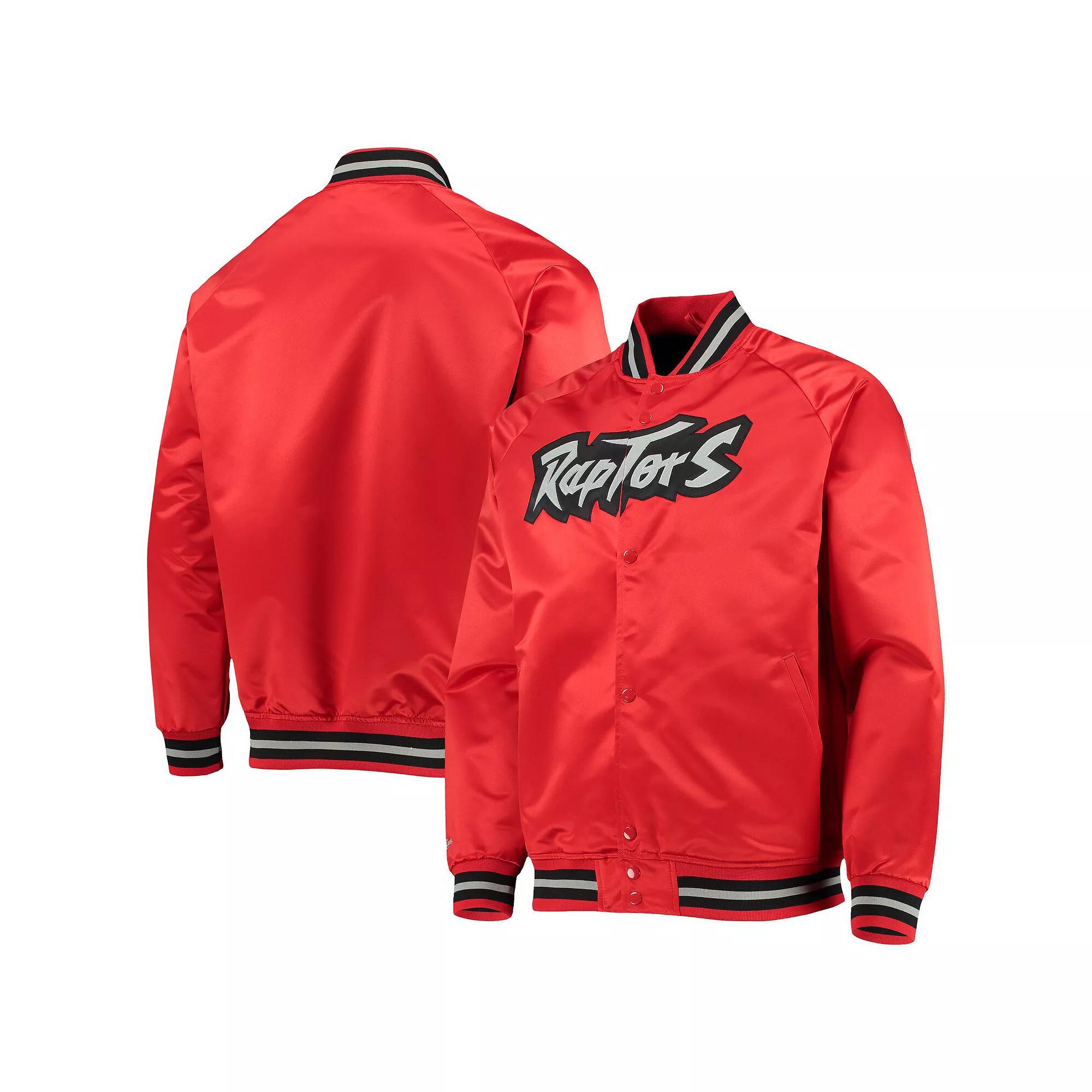 Men's Mitchell & Ness Red Toronto Raptors Hardwood Classics Satin Full-Snap Raglan Jacket,  Product Image