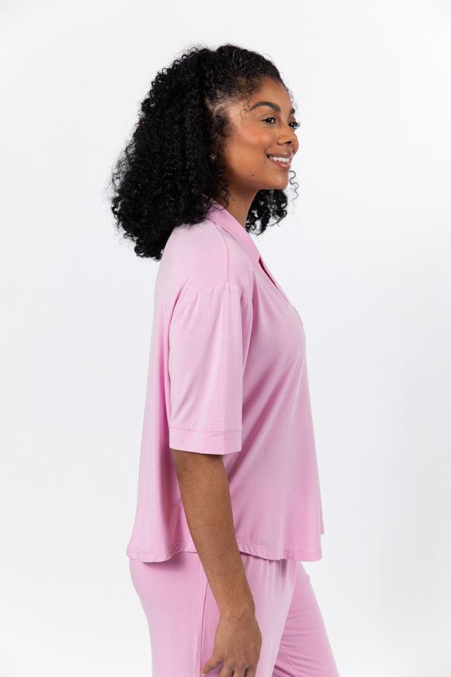 Good To Get Away Pink Bamboo Pajama Set FINAL SALE Product Image