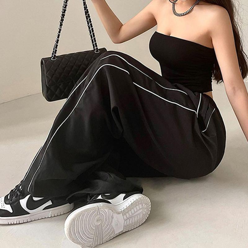 Low Waist Loose-Fit Wide-Leg Sweatpants Product Image
