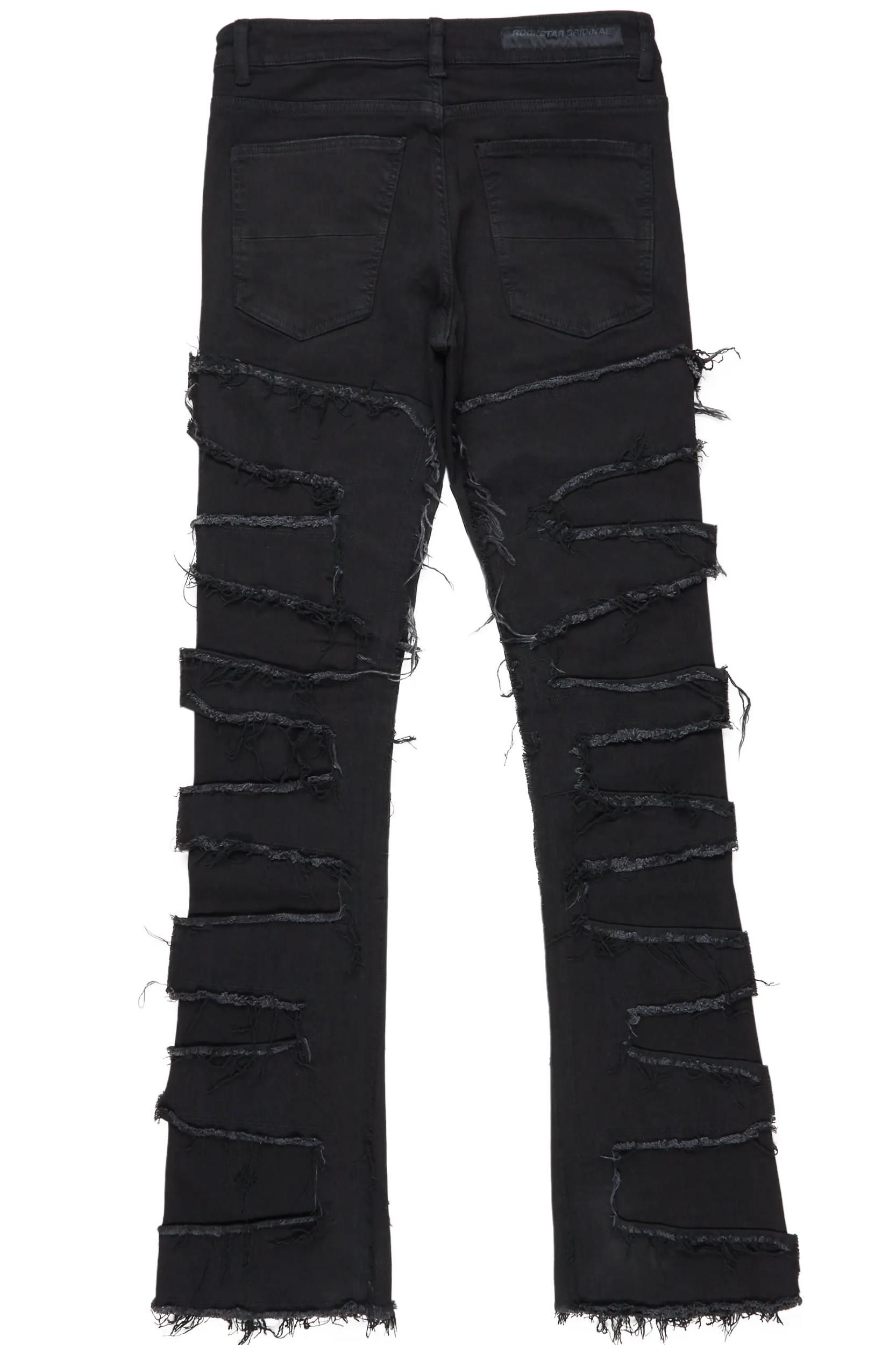 Shake Black Stacked Flare Jean Male Product Image