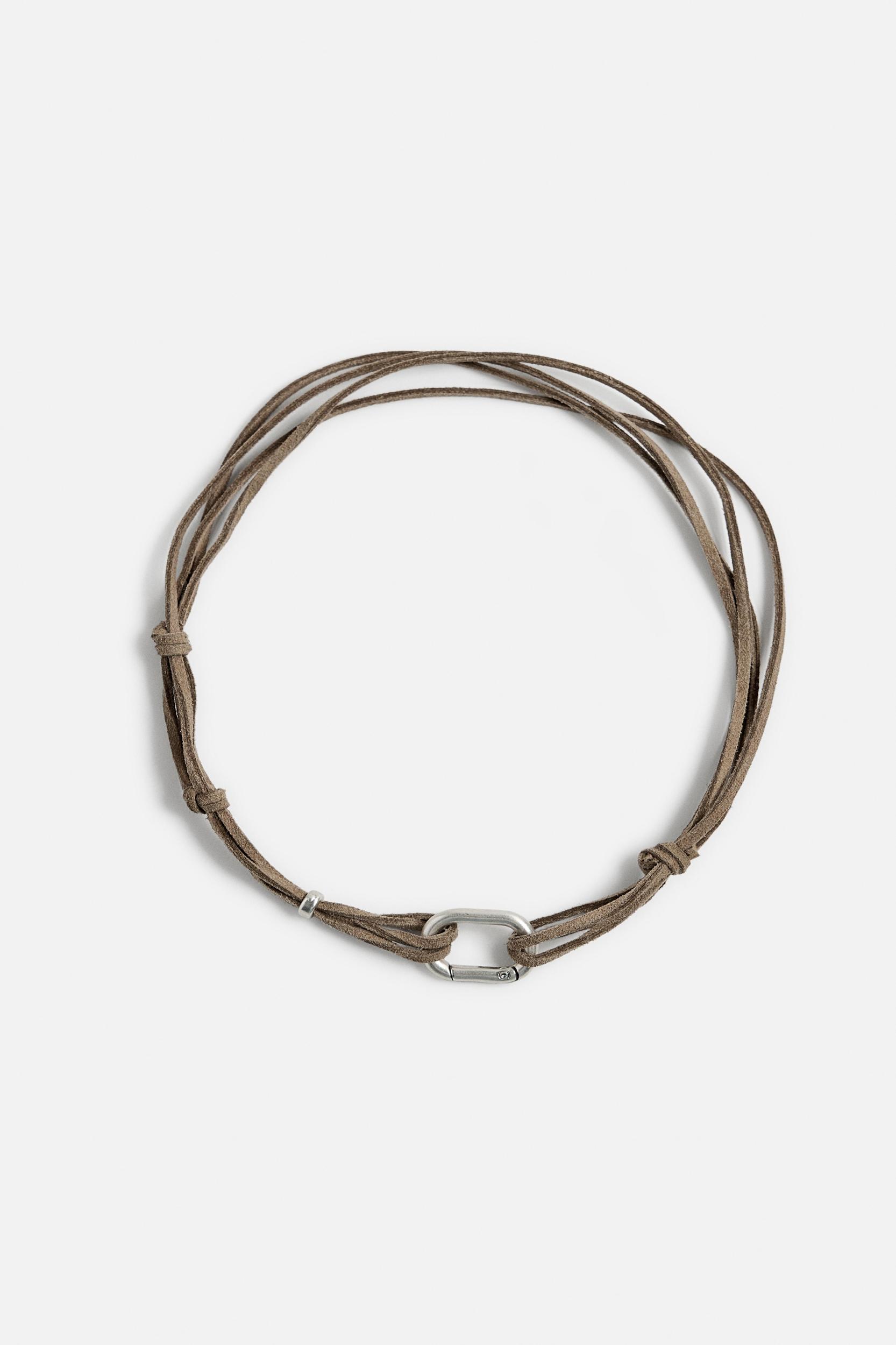 FAUX LEATHER COMBINATION NECKLACE Product Image