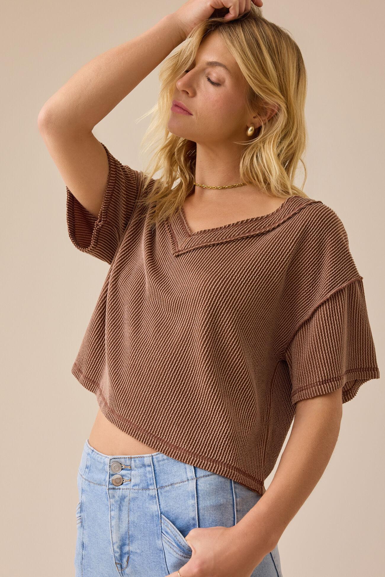 Ada Ribbed Boxy Tee Product Image