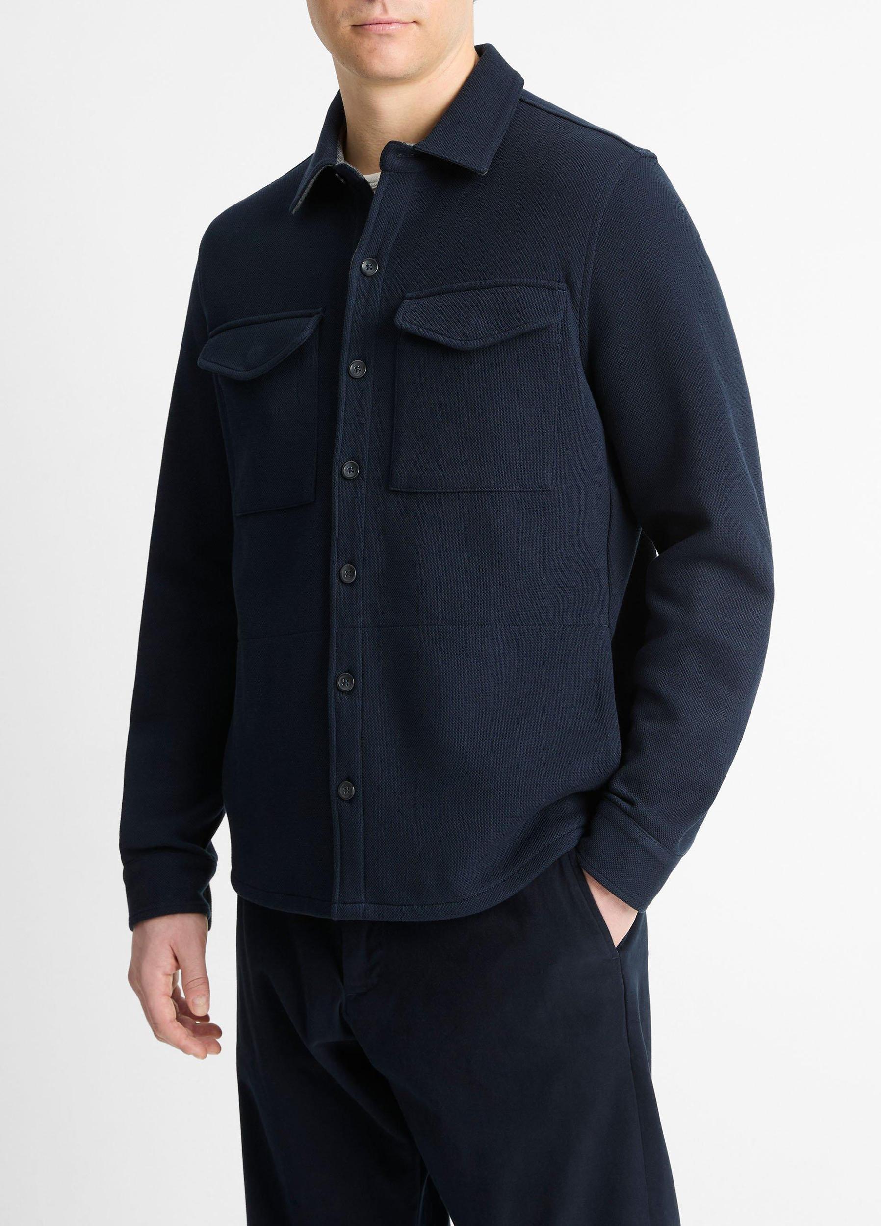 Double-Knit Cotton-Blend Piqué Shirt Jacket Product Image