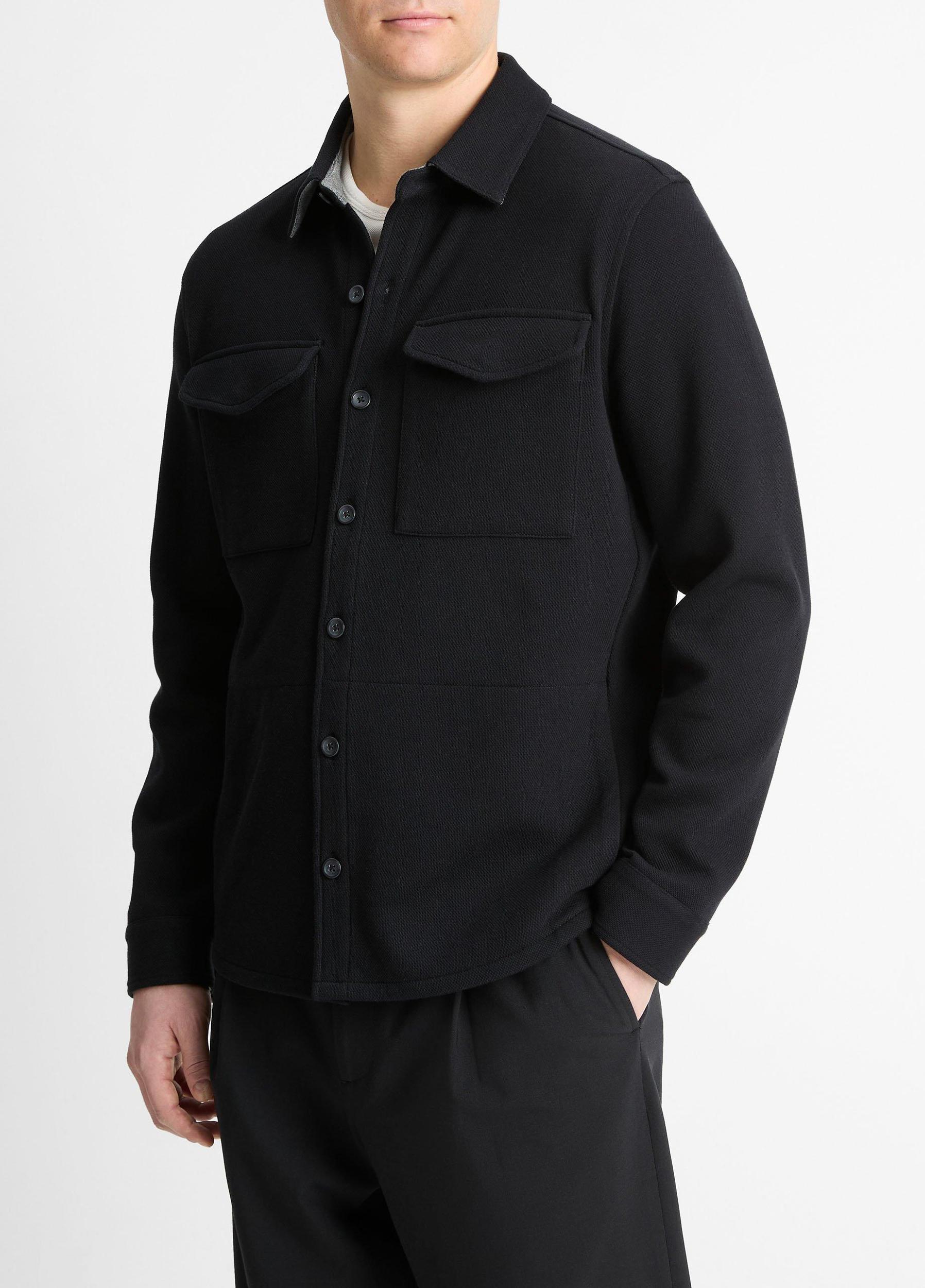Double-Knit Cotton-Blend Piqué Shirt Jacket Product Image