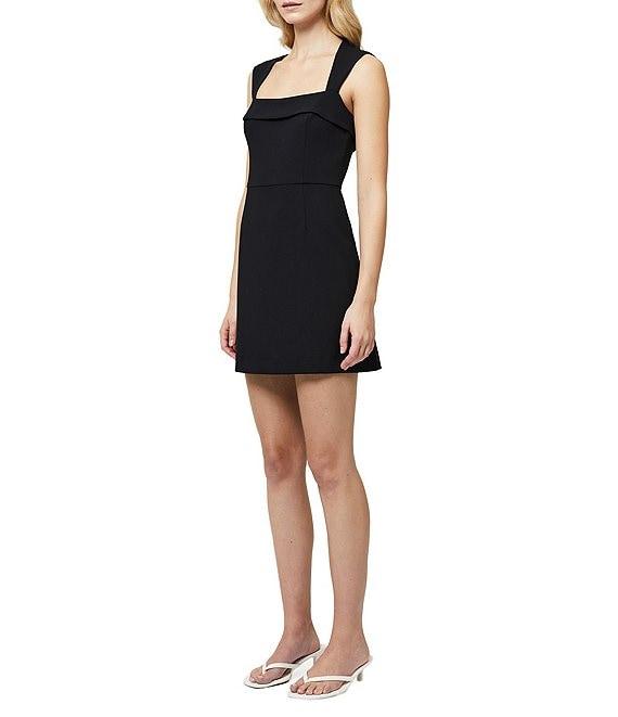 French Connection Whisper Foldover Collar Square Neck Sleeveless Mini Dress Product Image