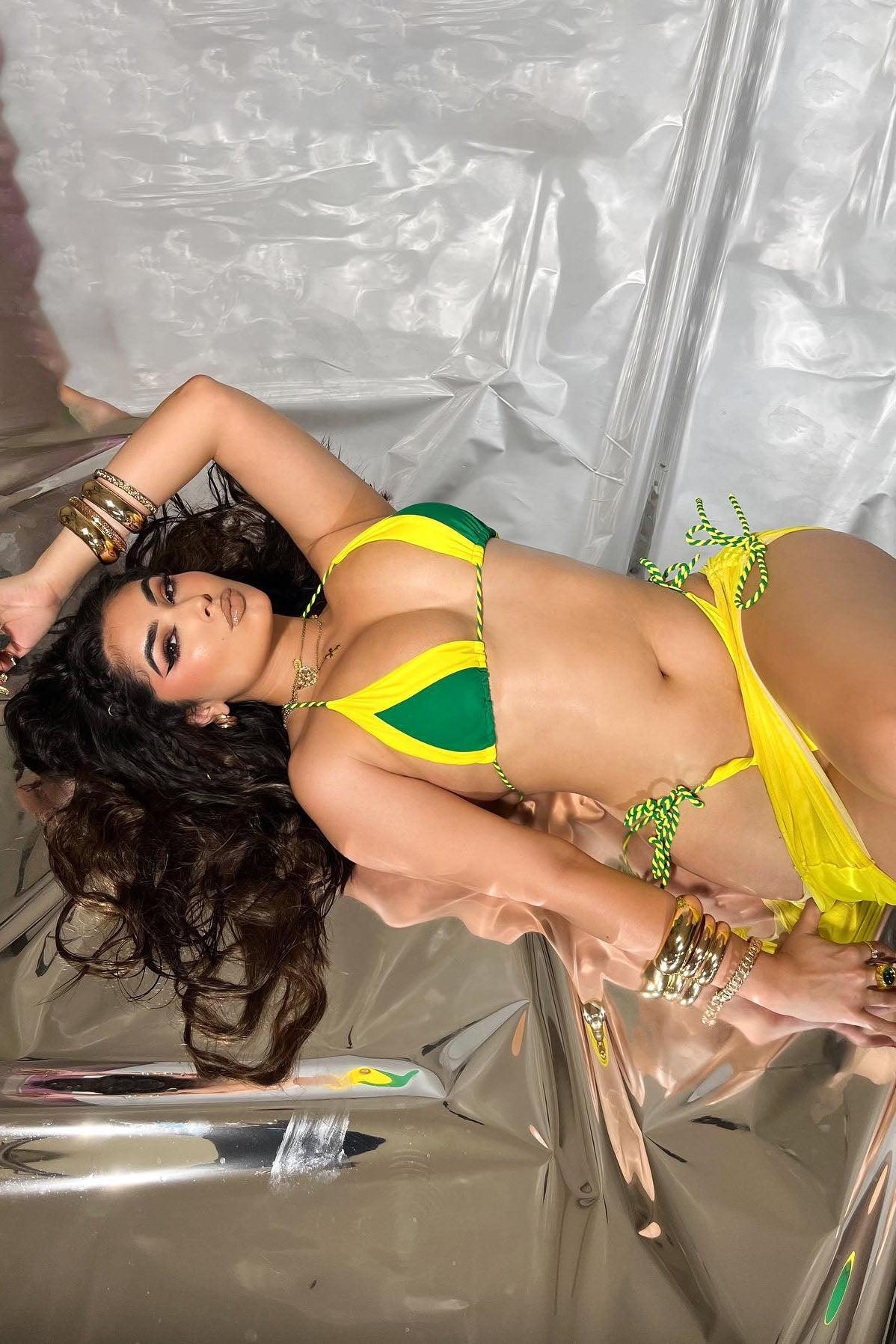 Gisele 3 Piece Bikini Set - Yellow/combo Product Image