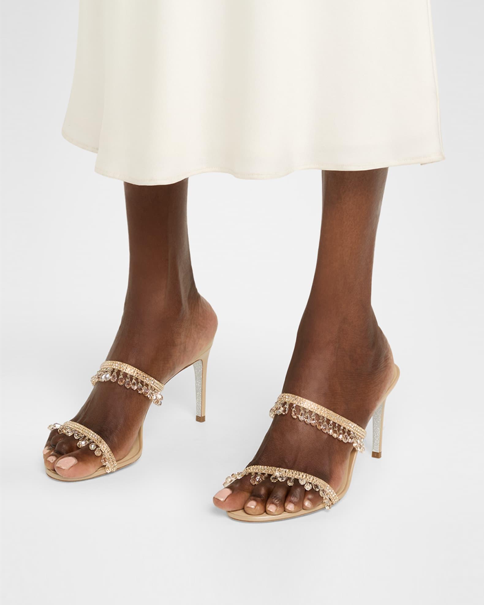 Satin Strass Chandelier Dual-Band Sandals Product Image