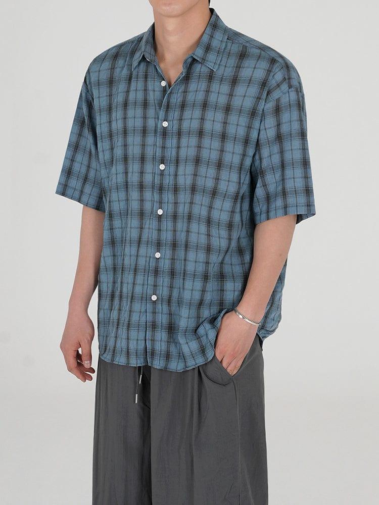 RT No. 12588 PLAID BUTTON-UP SHIRT Product Image