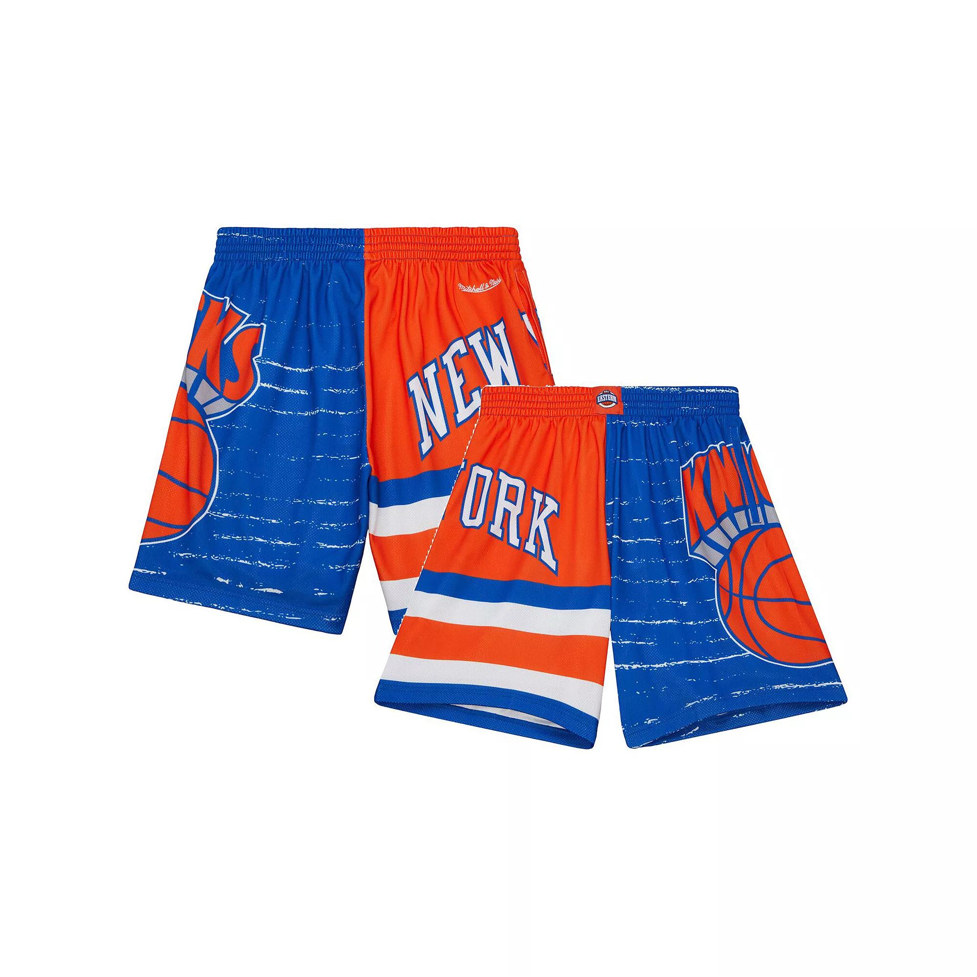 Men's Mitchell & Ness Blue/Orange New York Knicks Jumbotron 3.0 Shorts,  Product Image
