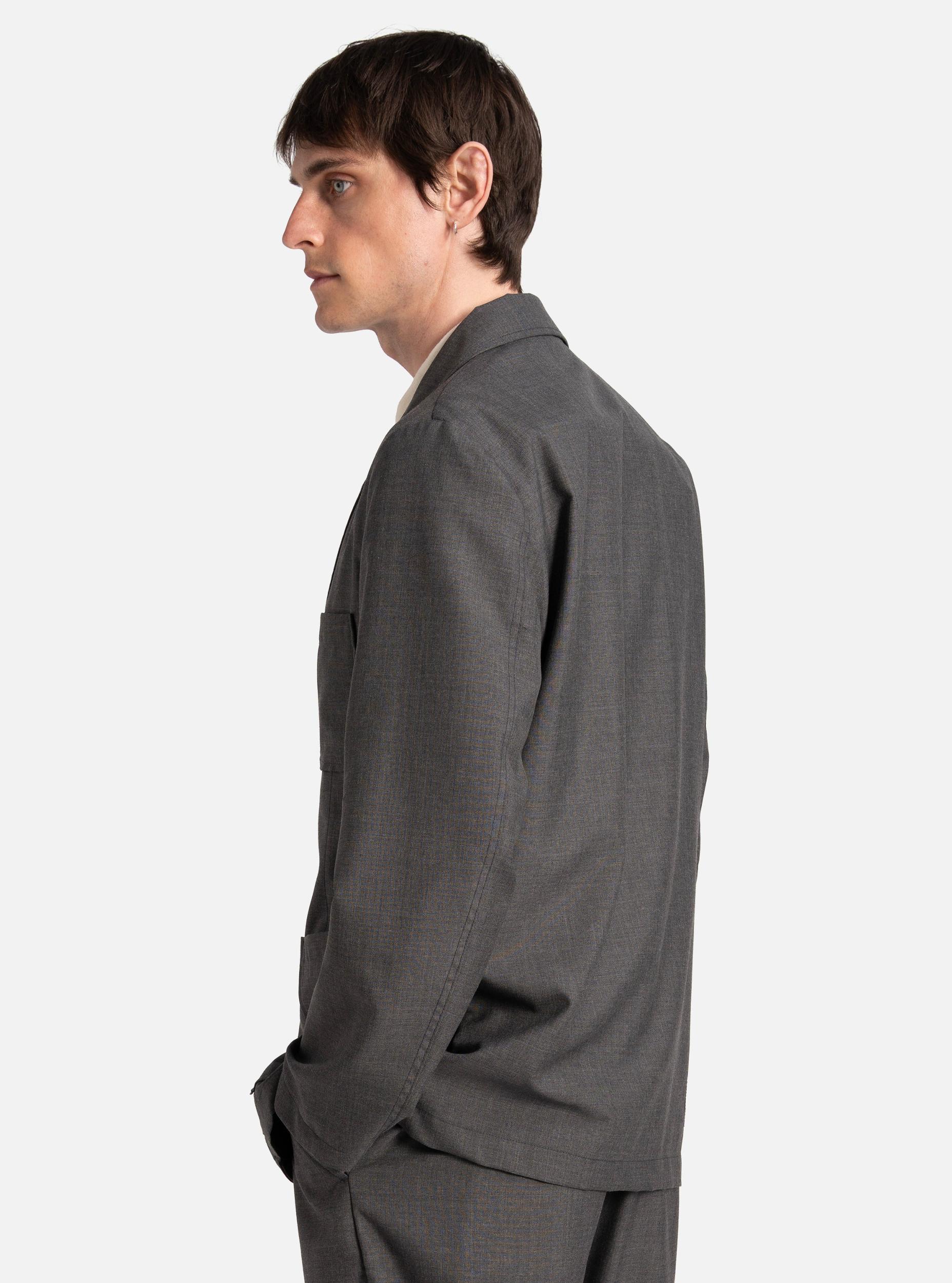 Grey Marl Tropical Suiting Two Button Jacket Product Image