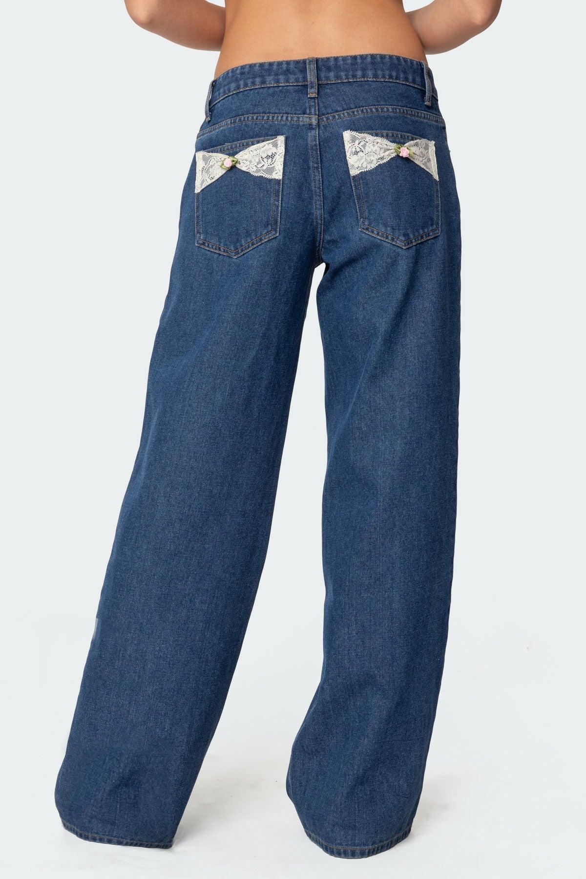 Lacey Pocket Low Rise Baggy Jeans Product Image