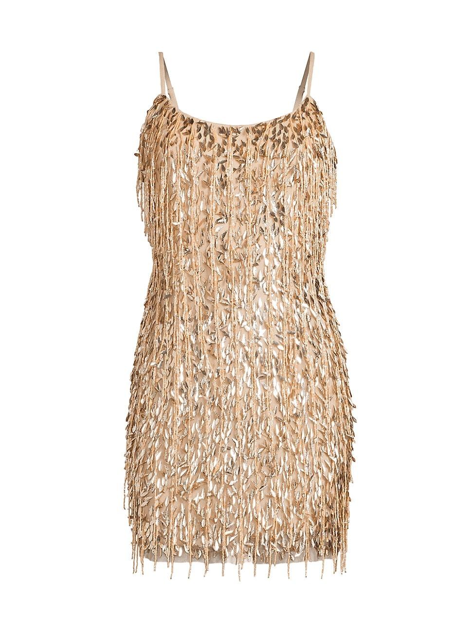 Womens Beaded Scoopneck Minidress Product Image