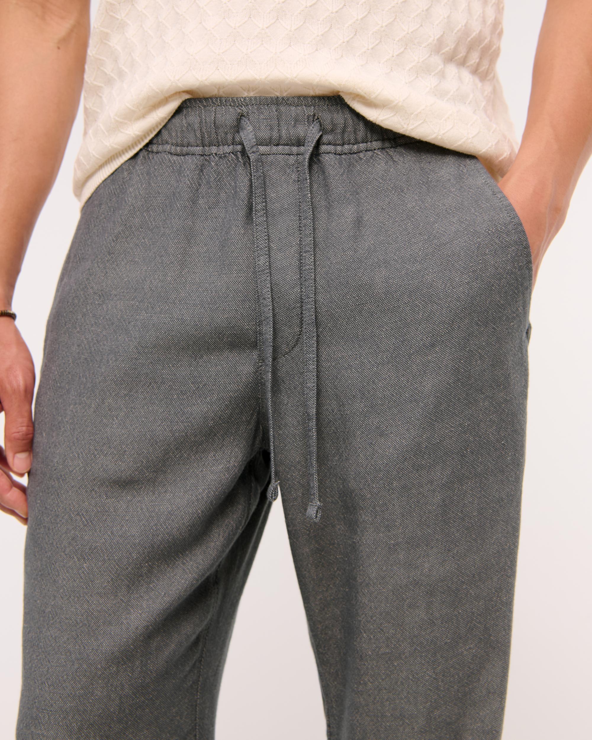 Loose Tailored Linen-Blend Pull-On Pant Product Image