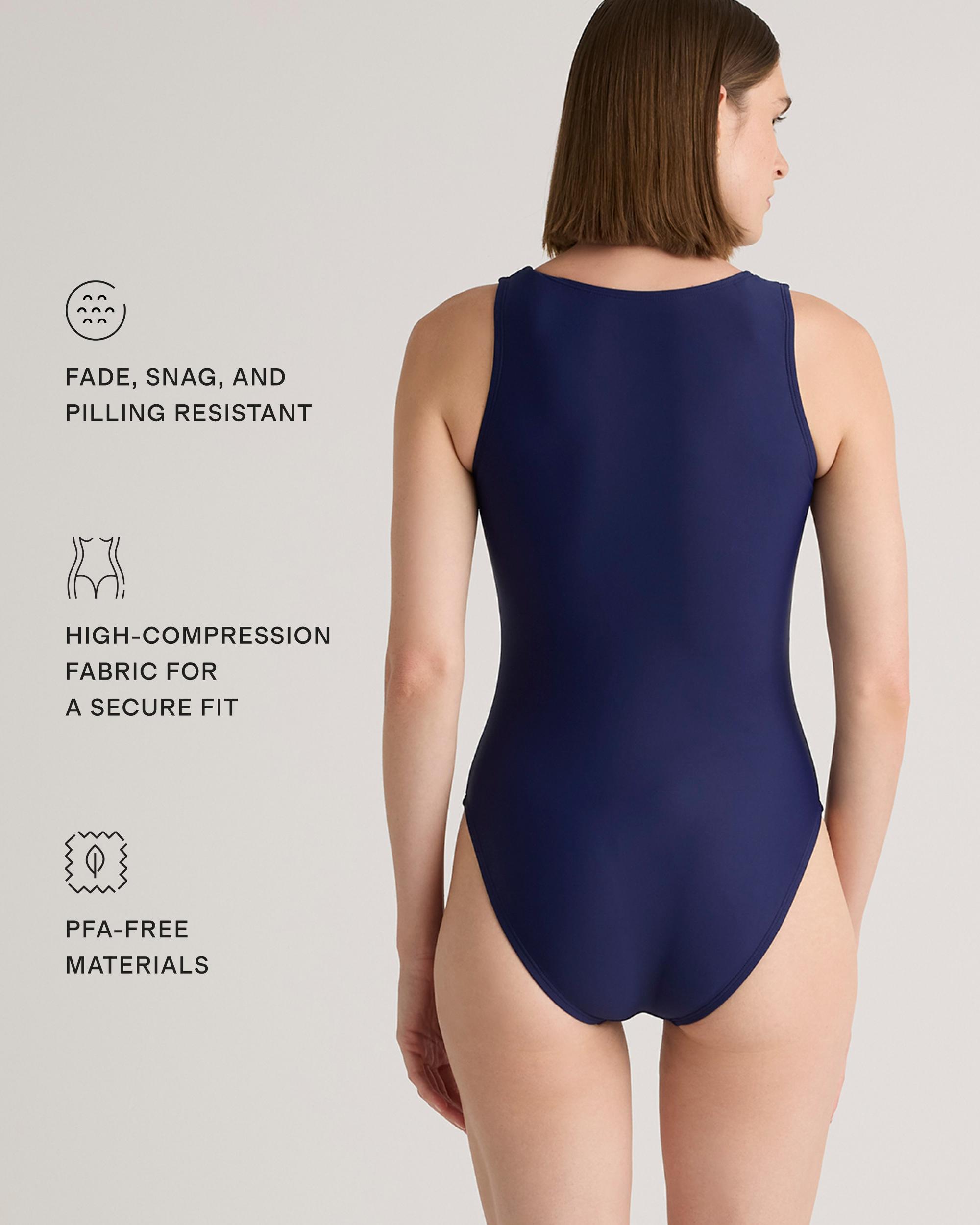 Quince | Women's Italian Zip-Front One-Piece Swimsuit 78% Recycled Polyamide, 22% Spandex Product Image