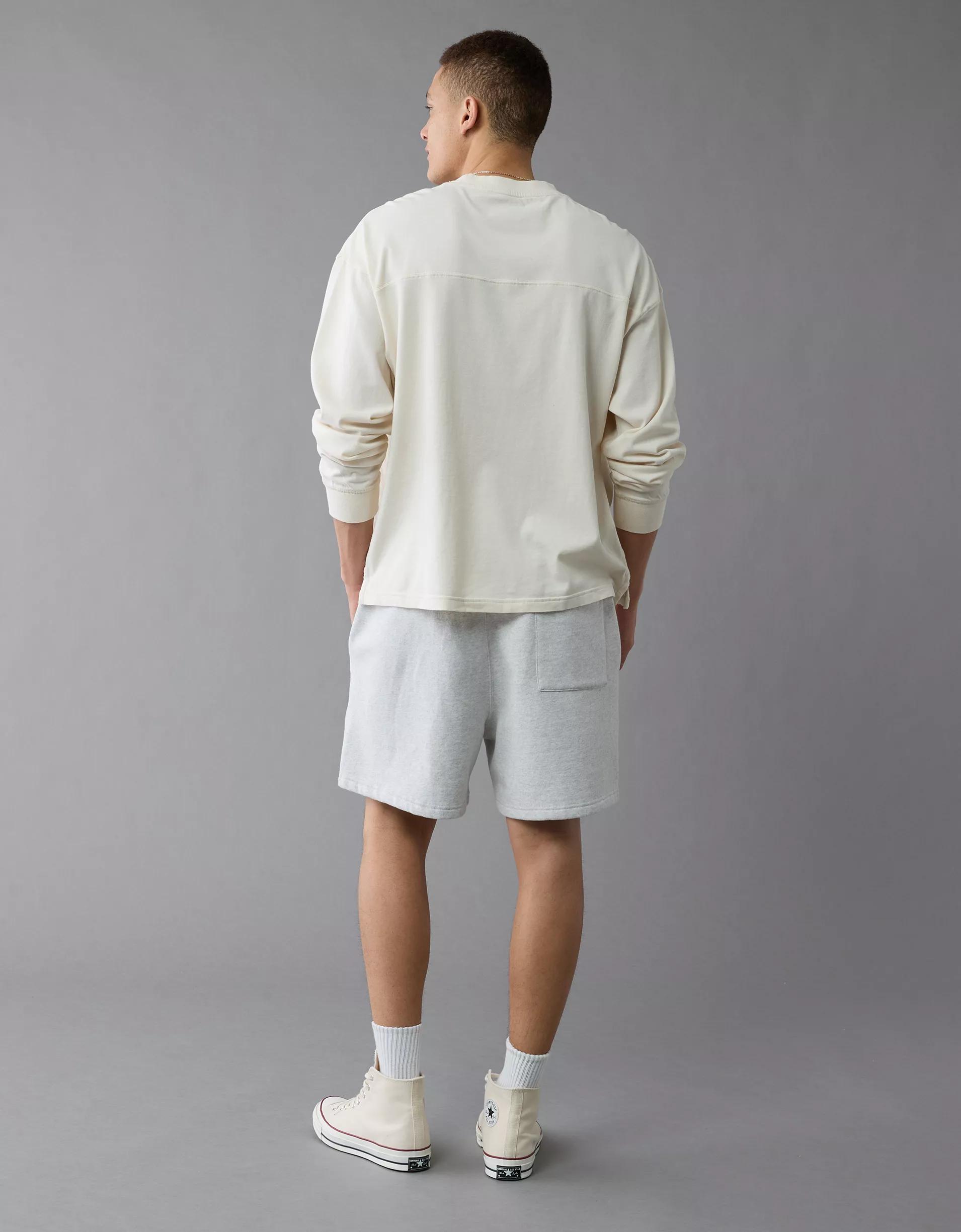 AE Long-Sleeve Boxy Sueded Jersey T-Shirt Product Image