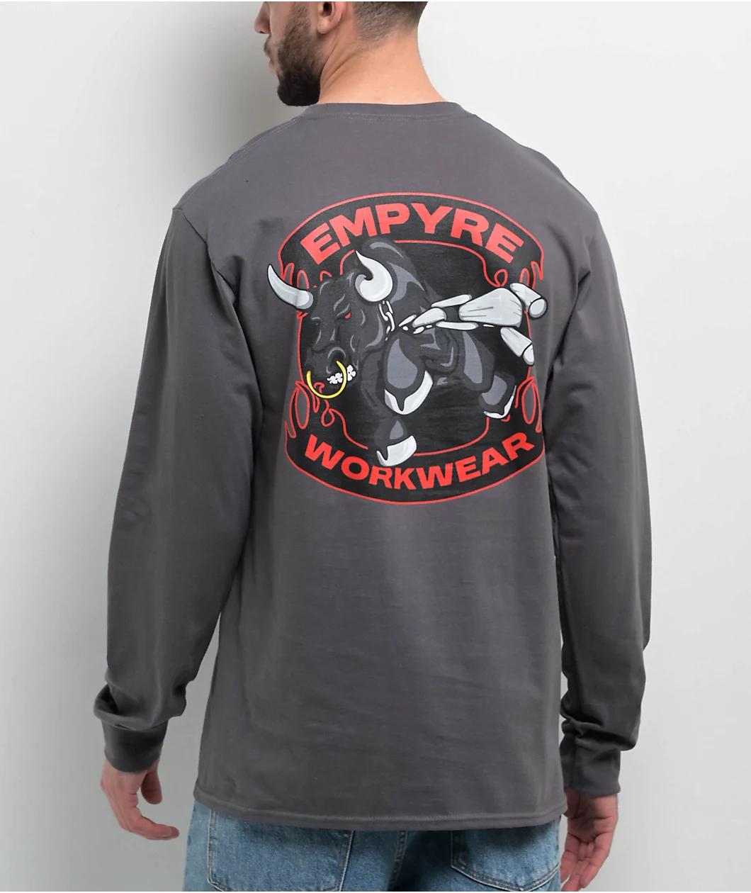 Empyre Bull Charcoal Long Sleeve T-Shirt Product Image