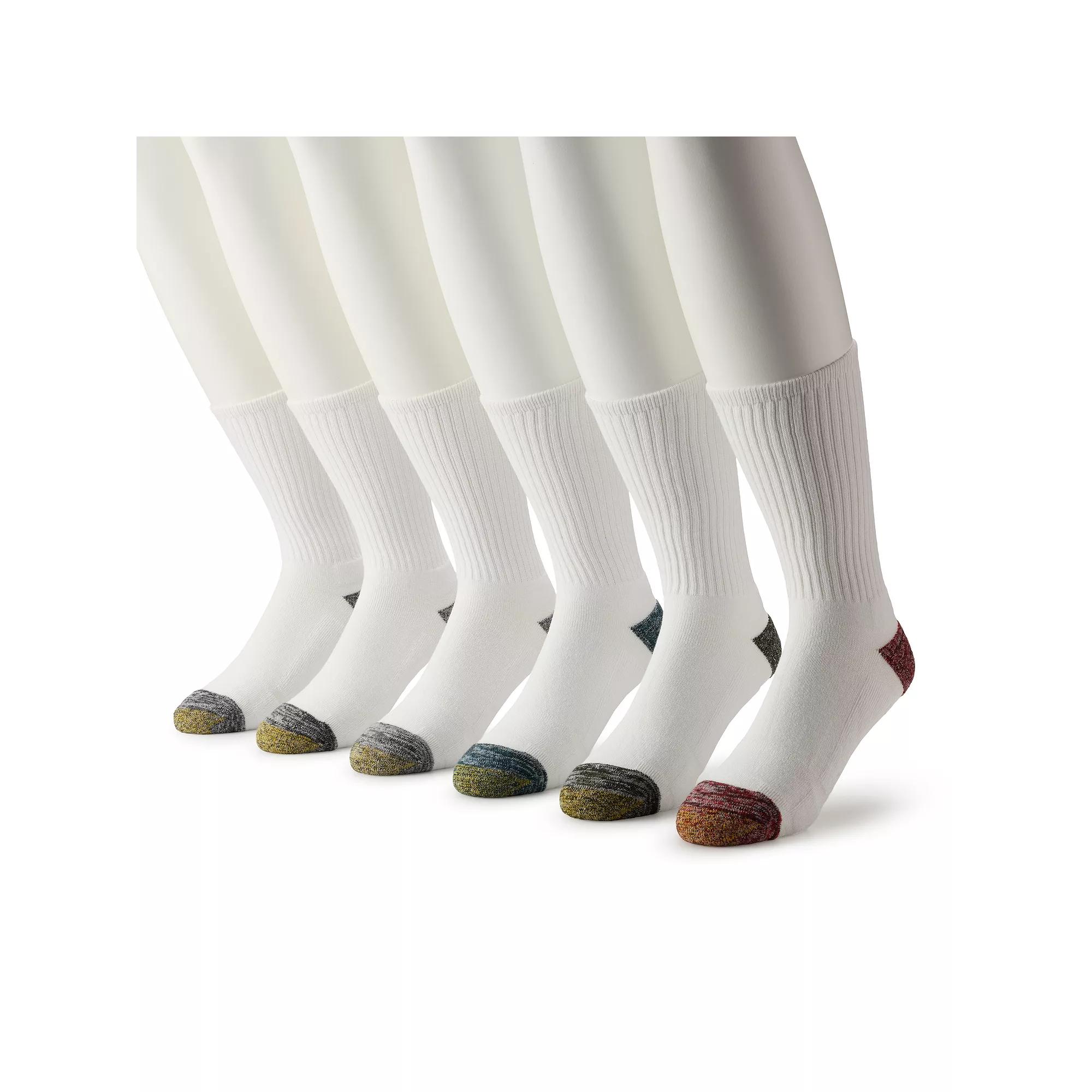 Men's GOLDTOE® 6-Pack Athletic FIT TEC Cushion Crew Socks,  Product Image