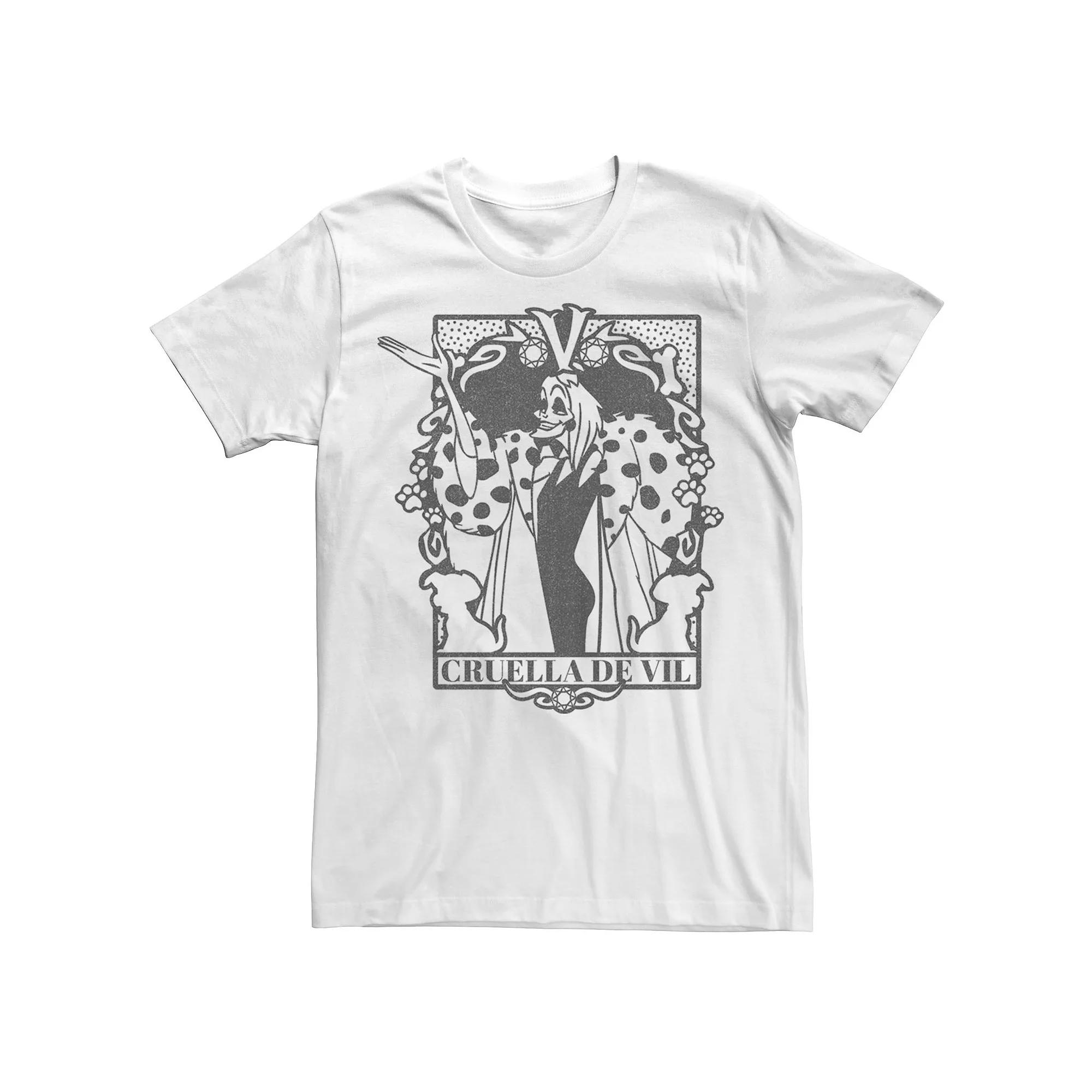 Disney's 101 Dalmatians Cruella De Vil Men's Tarot Card Tee,  Product Image