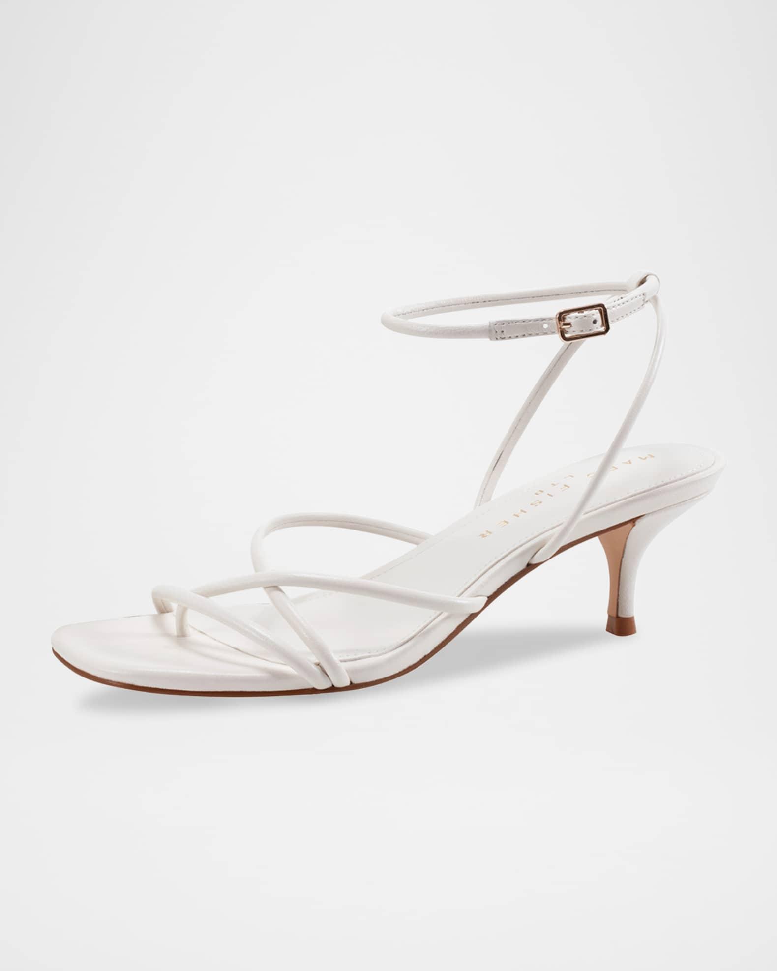 Ballen Tubular Leather Kitten Ankle-Strap Sandals Product Image